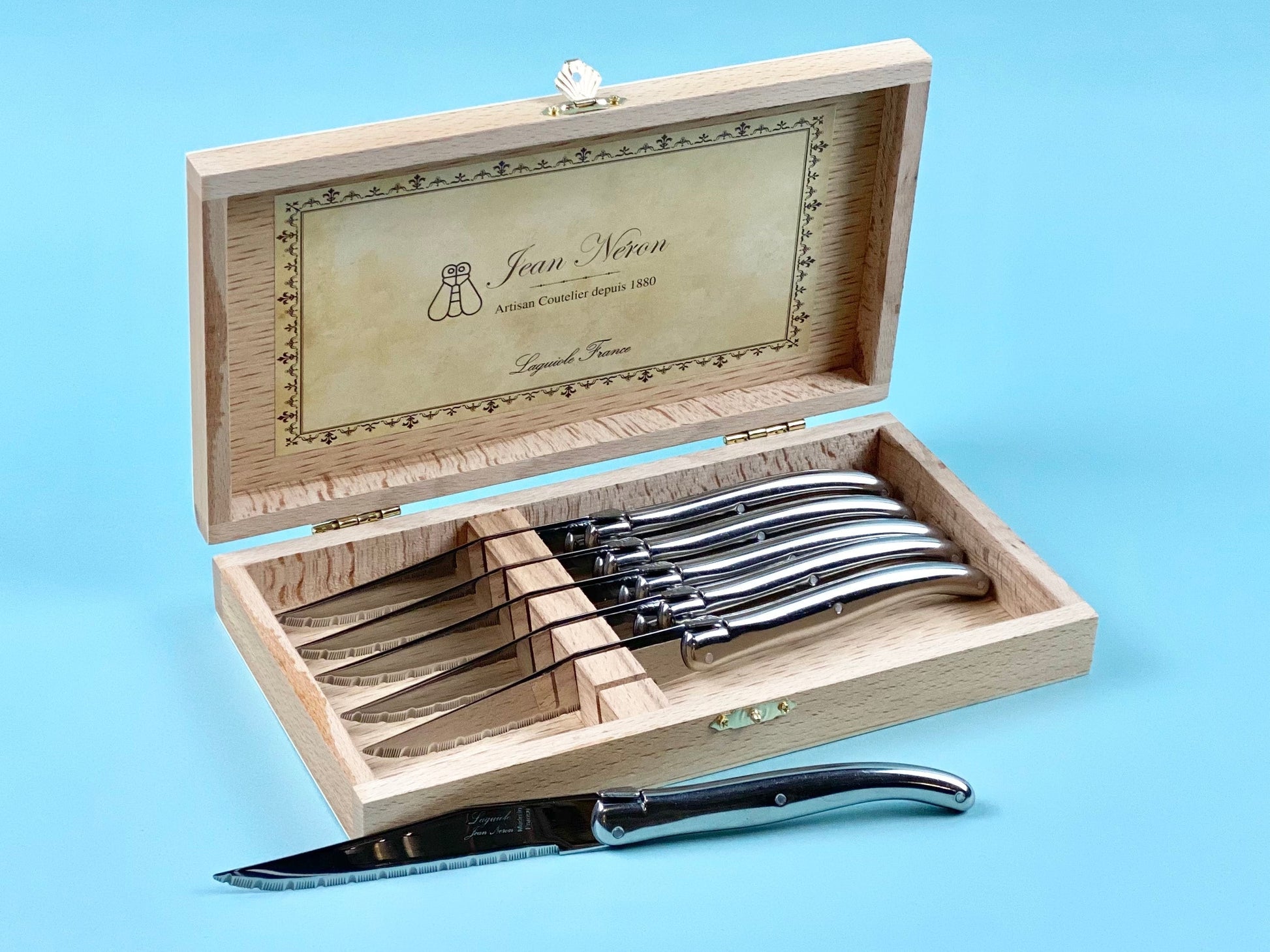 Laguiole Stainless Steel Knives in Presentation Box (Set of 6) Cutlery Laguiole Brand_Laguiole Flatware Sets Kitchen_Dinnerware Kitchen_Kitchenware Laguiole 790063540SSPB
