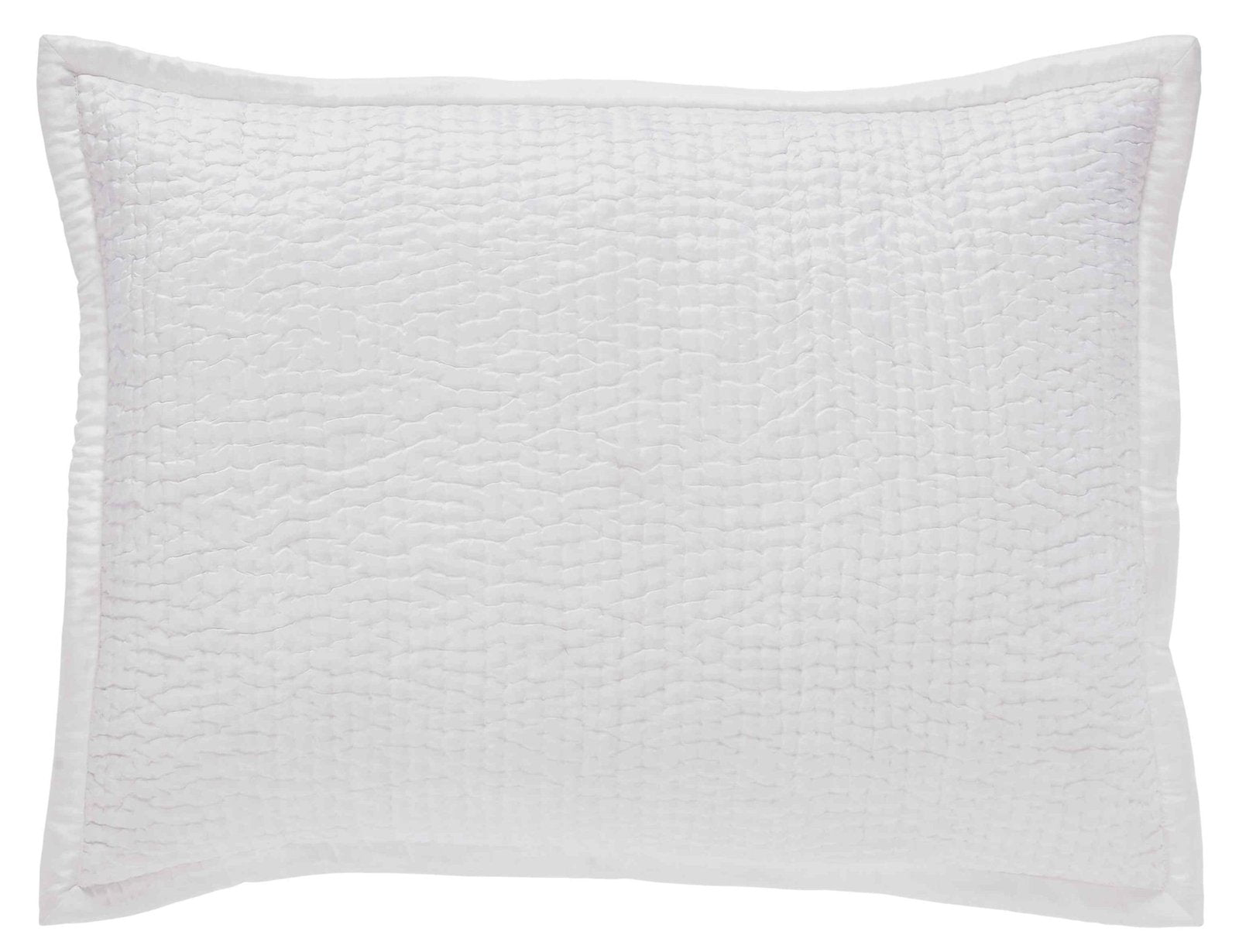 SS-165-DUP-X_2|Crisp white quilted coverlet pillow sham, featuring a textured weave pattern for a classic bedroom accent.