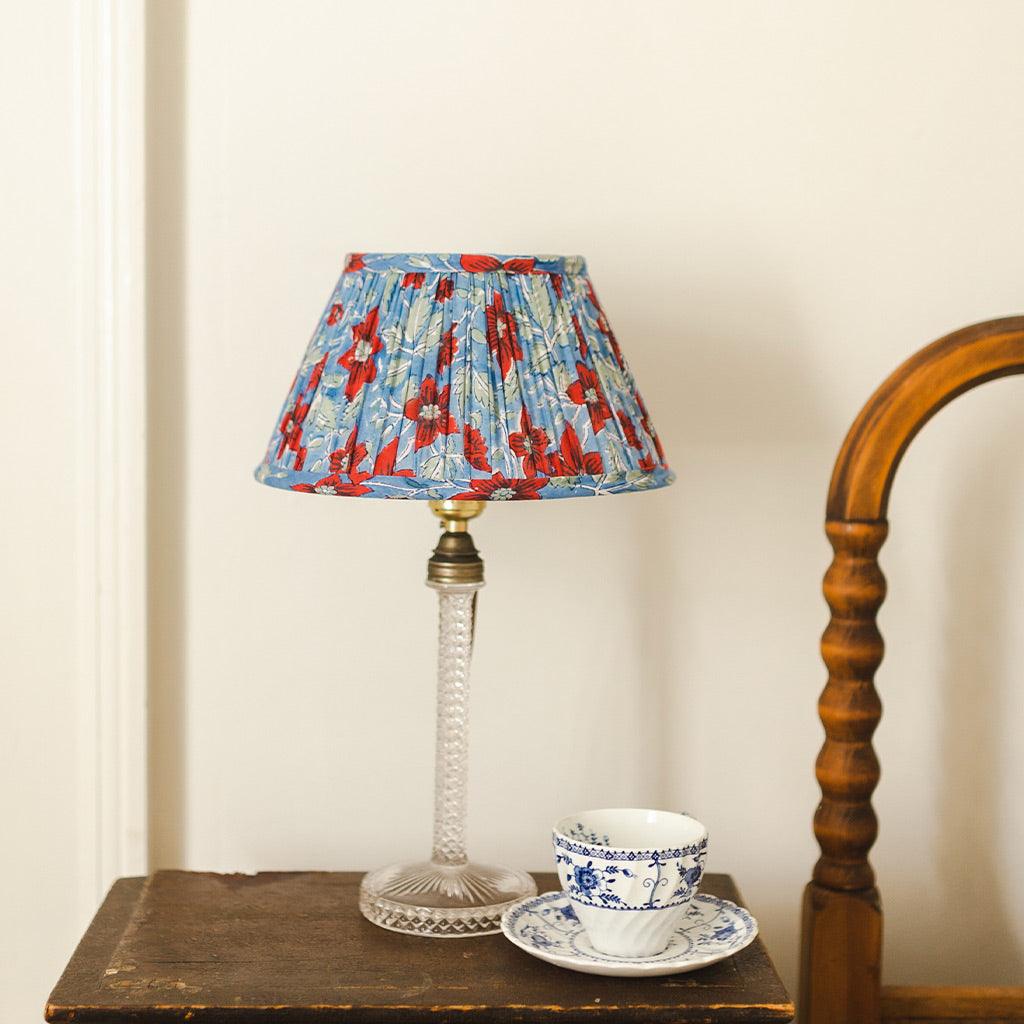 Pleated Lampshade in Geraldine Print - Sophie Williamson Design