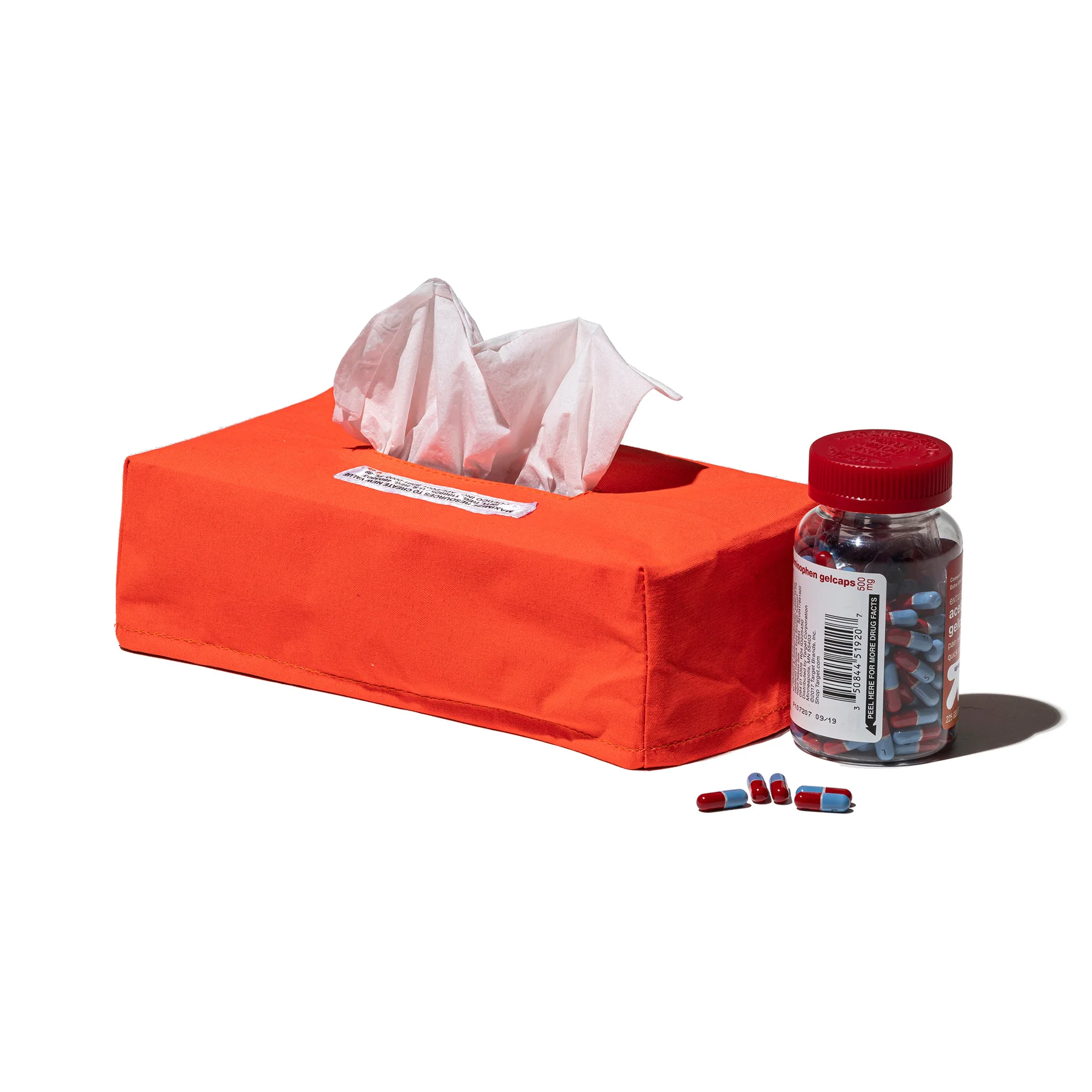 Emergency Tissue Box Cover Neon Orange 2