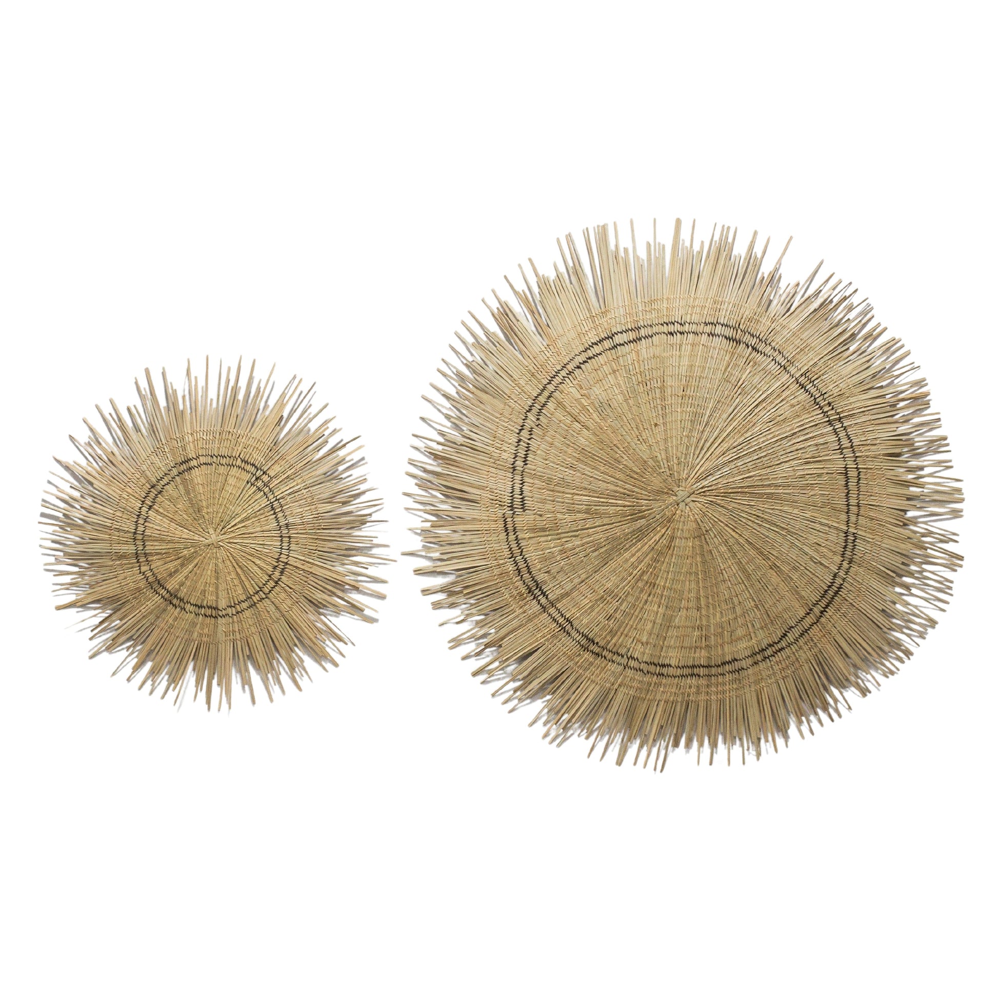 Round Handwoven wall art set of 2