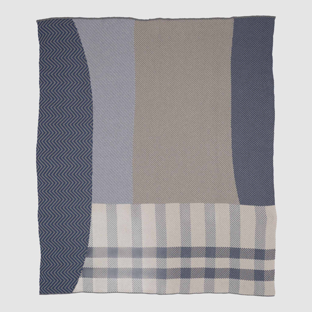 in2green Eco Throw Cotton Sustainable Knit Plaid Solid Throw Blanket - Patchwork Herringbone 601570194726 BLHBP2