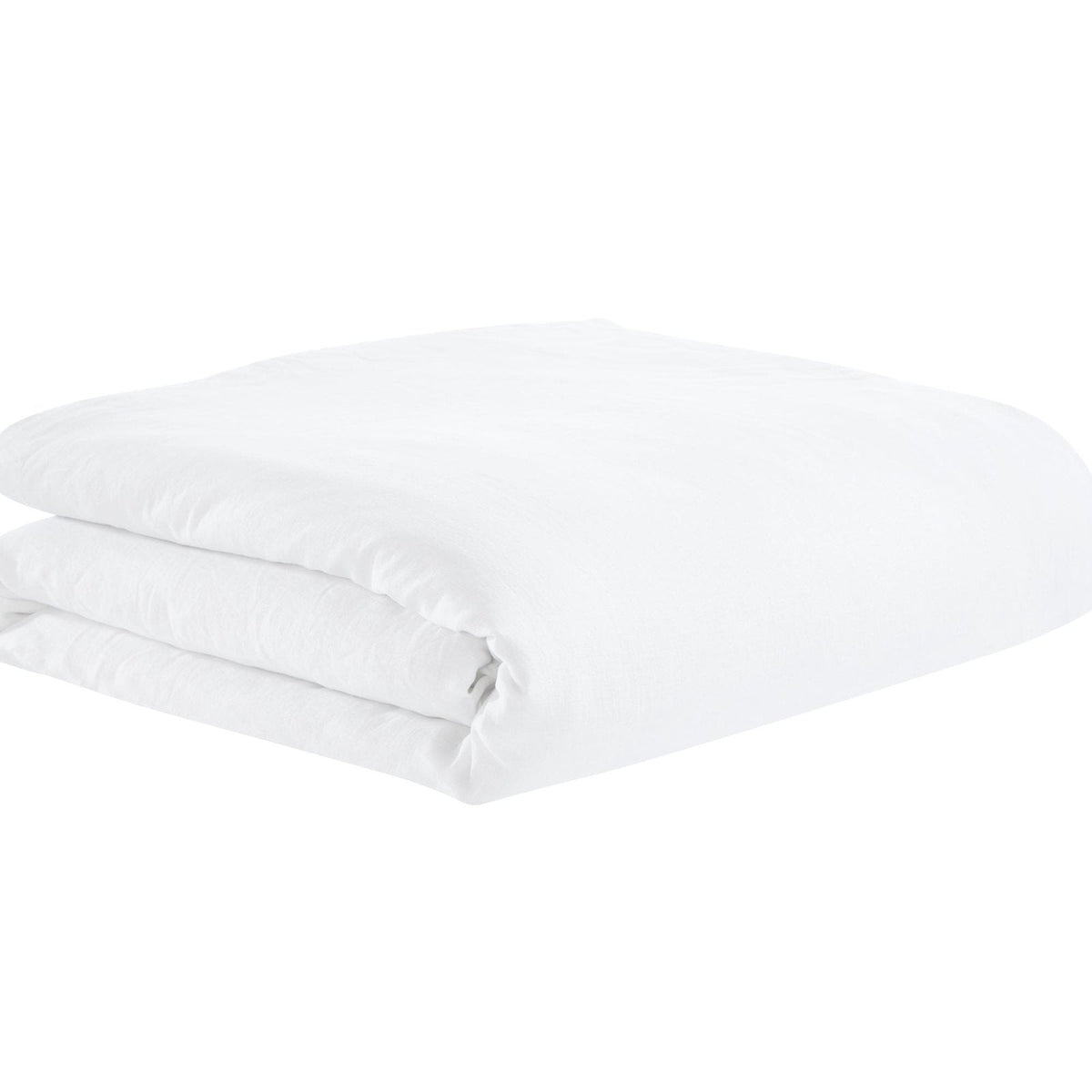 DT-042-9092_5|Folded light blue linen-blend duvet cover & shams, solid, soft, relaxed elegant bedding for serene sleep.