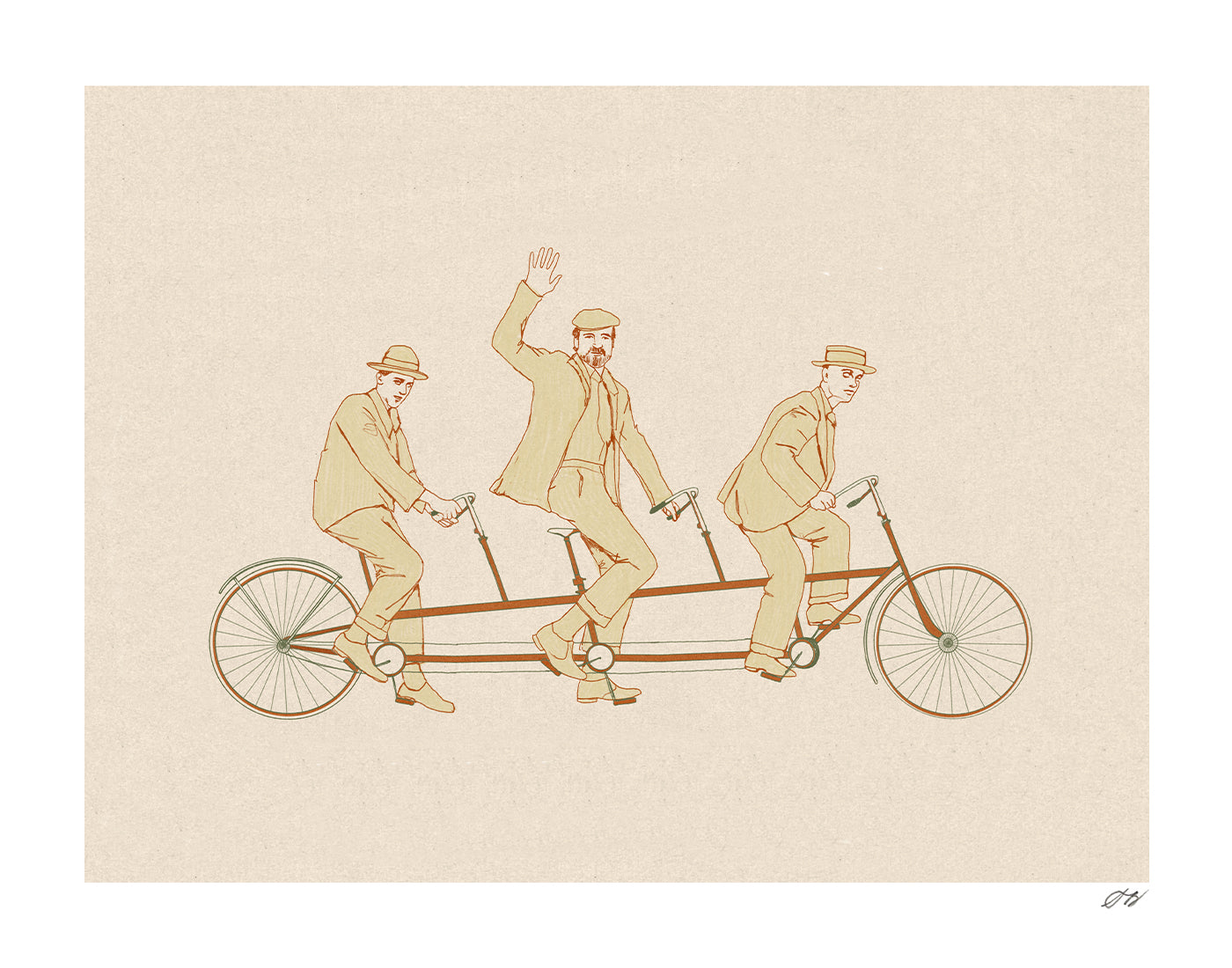 Tandem Bike Print by Stephanie Browne