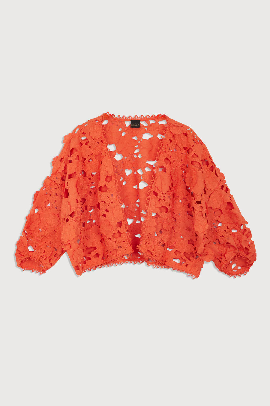 Floral Lace Cut Out Bolero Coral