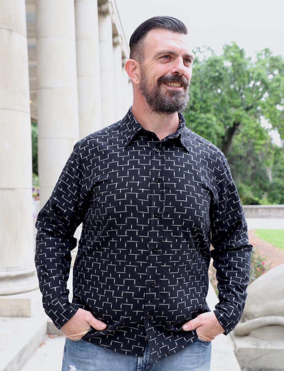 Cirrus Men's Button Down Shirt - Passion Lilie