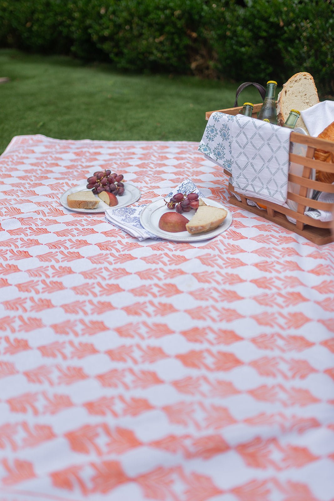 Table Throw - Palmetto, Orange & Melon - The Mended Company