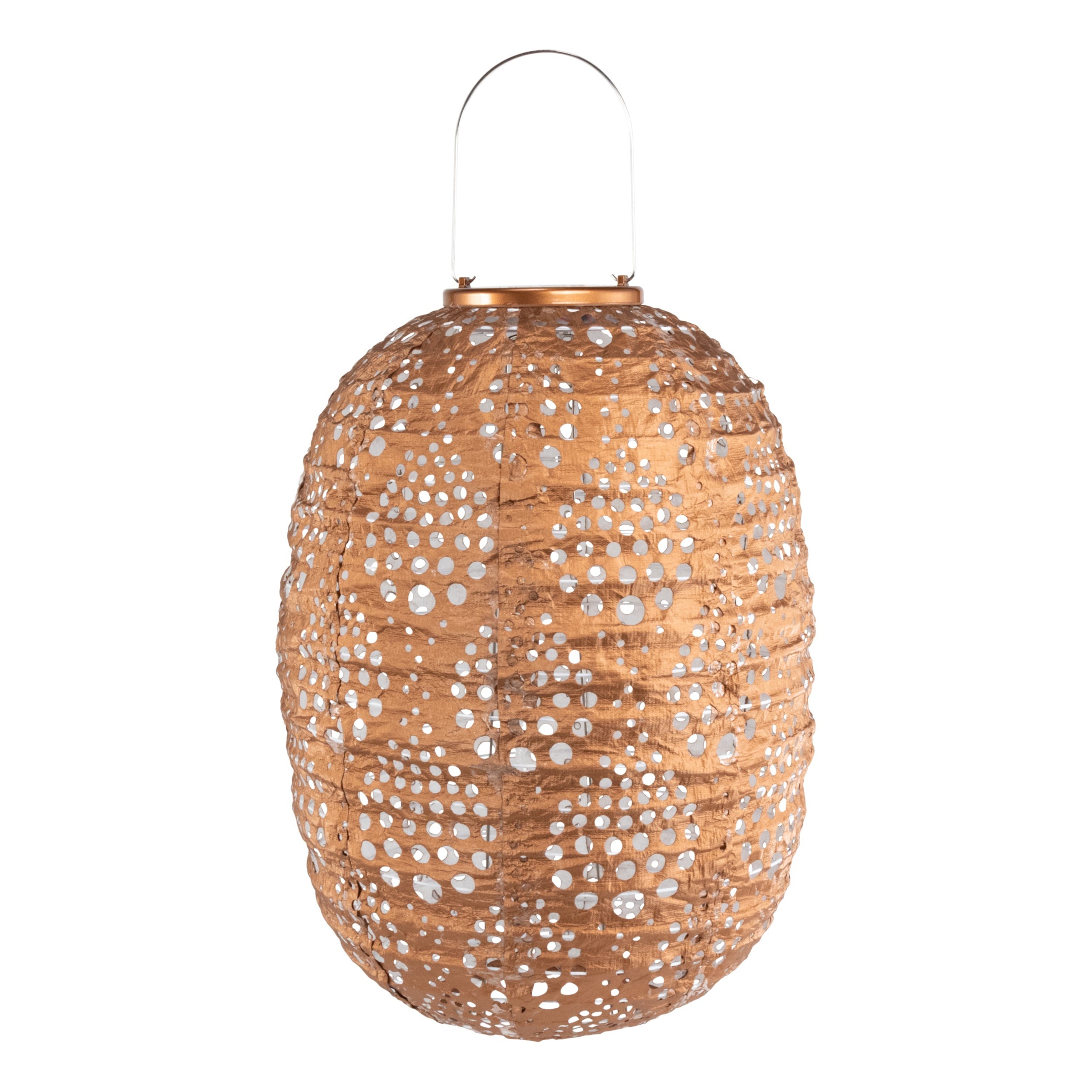 Stella Luxe Barrel Dewdrop Copper LED Lantern (Battery Powered)