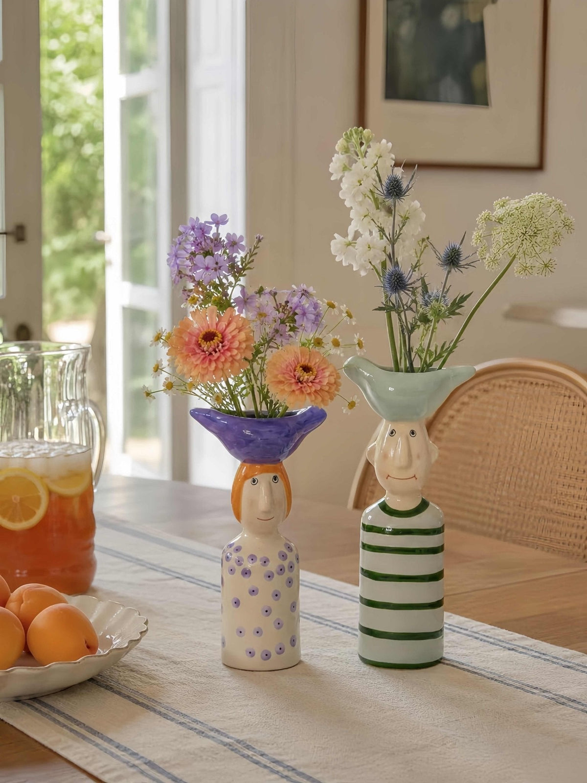 Couple Ceramic Flower Vase – Cute Whimsical Decor for Eclectic Shelf & Table -Vases- Couple Flower Vase-Lil Boy - Inspecial Home