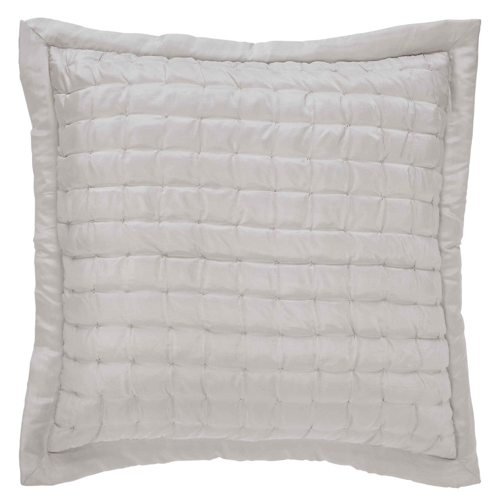 ES-334-2626_1|Luxurious off-white quilted pillow with a tidy square pattern, ideal for enhancing a serene and elegant bedroom.