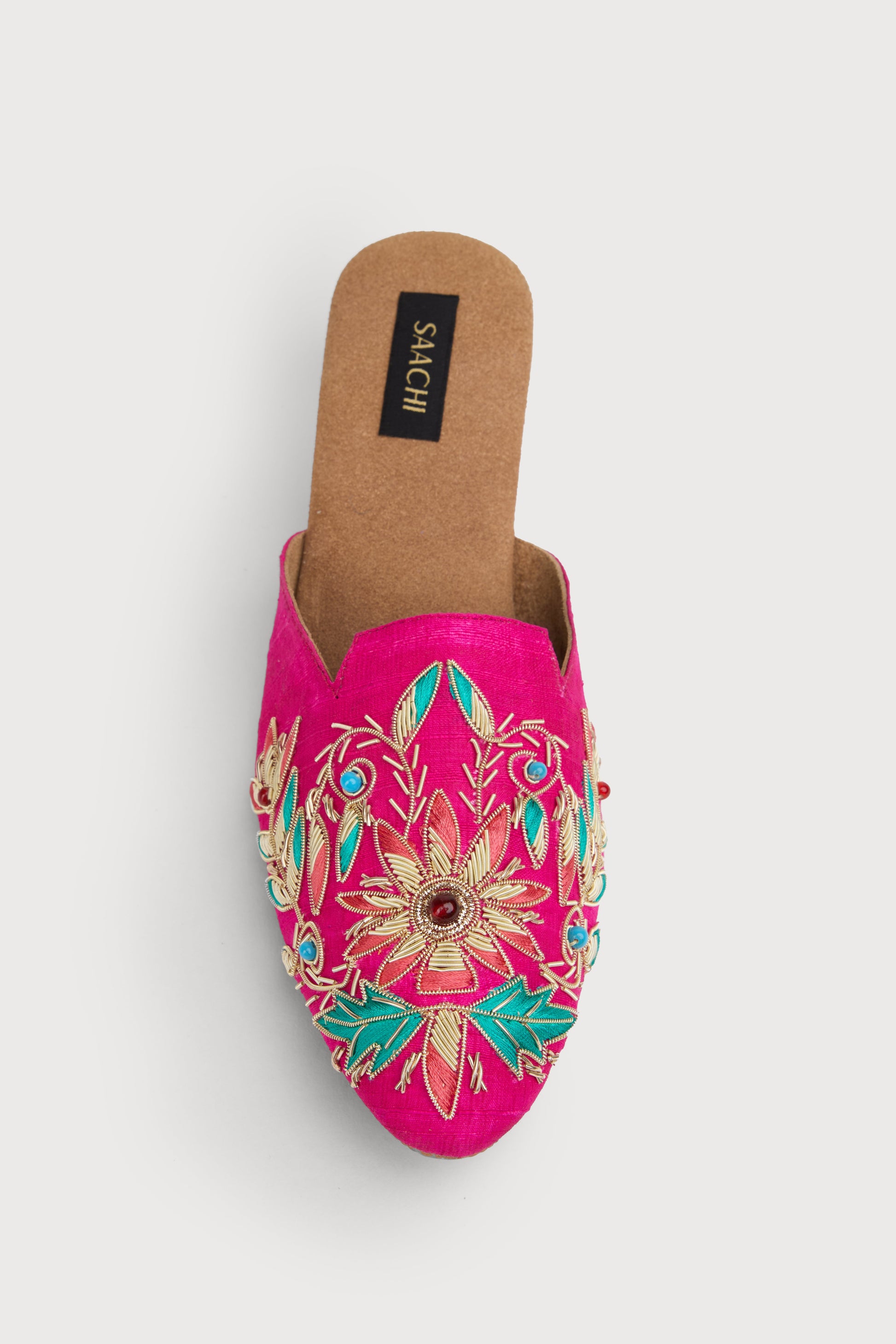Agara Motif Shoe Mule - Fuchsia
