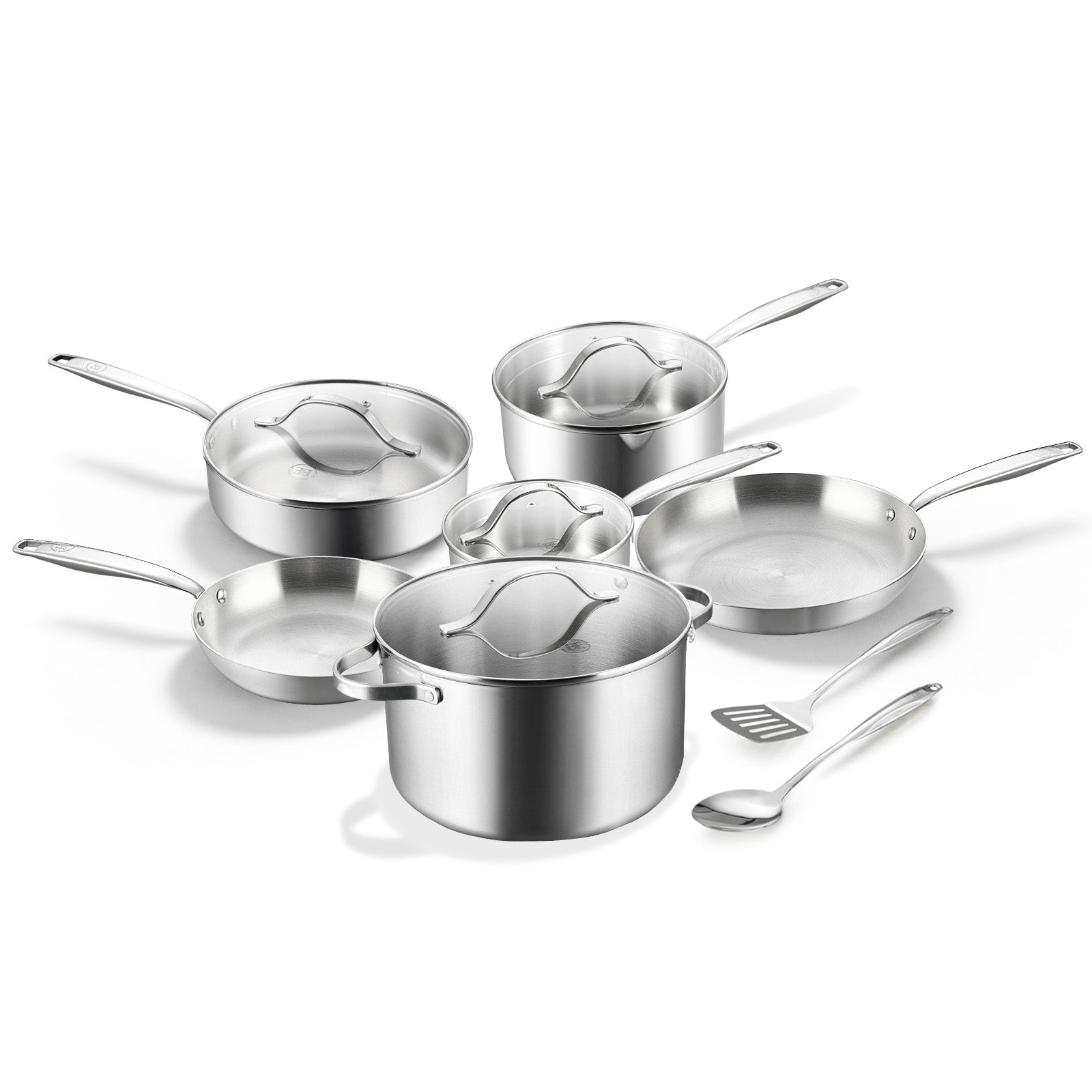BE | LIVING - Essential Series - 12 pcs Cookware Set - Triply Stainless Steel
