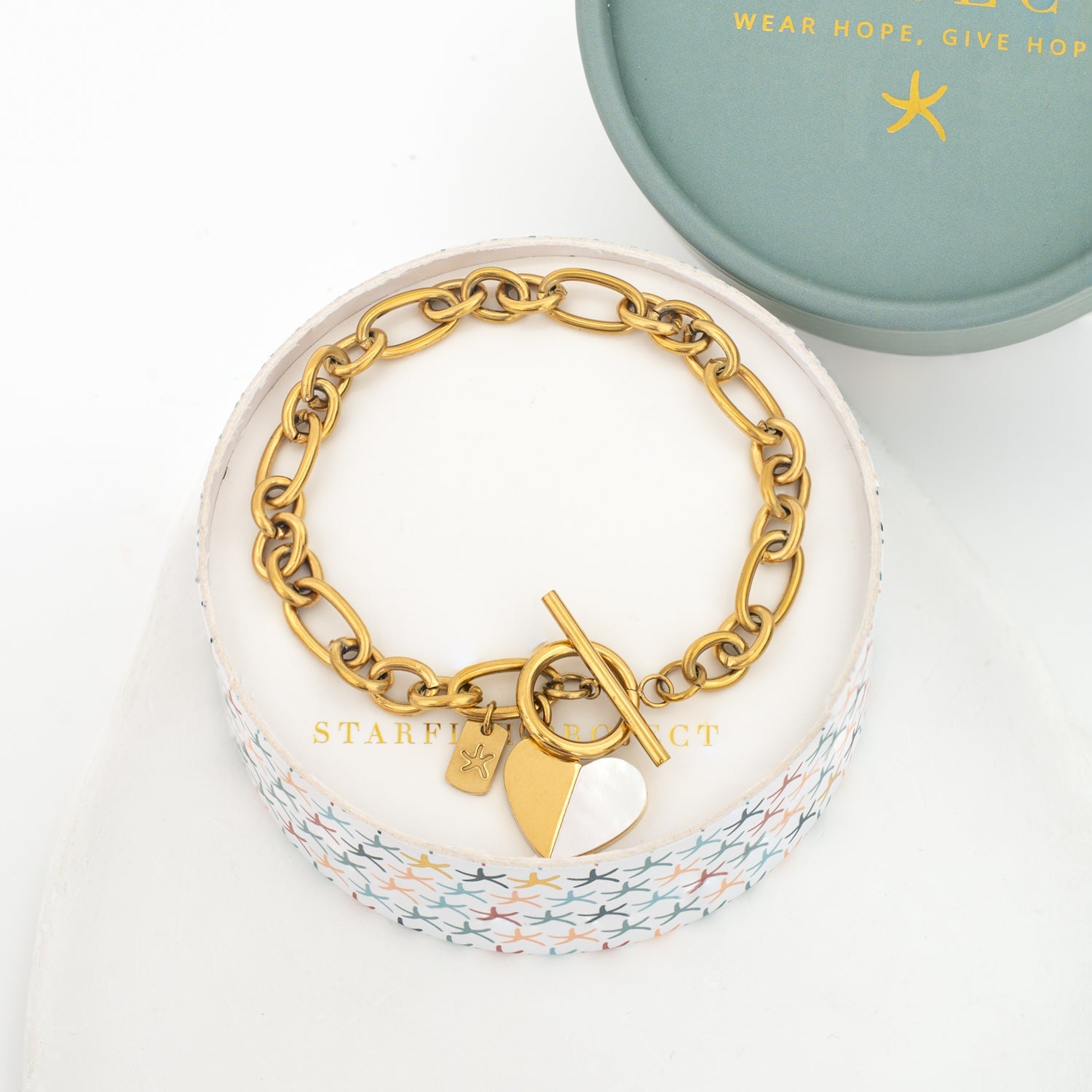 Chain bracelet in gold, gift package, pearl jewelry, bracelet company, cute, quality jewelry