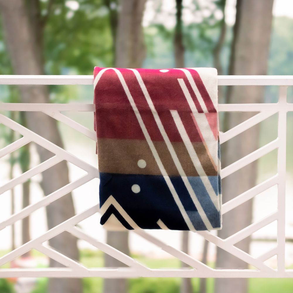 striped geometric throw blanket