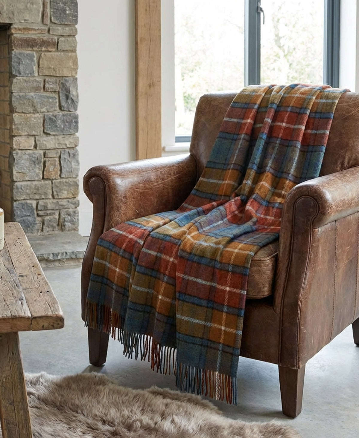 Highland Tweeds Shetland Lambswool Throw (Antique Buchanan)-Throws and Blankets-[bar code]-Prince of Scots