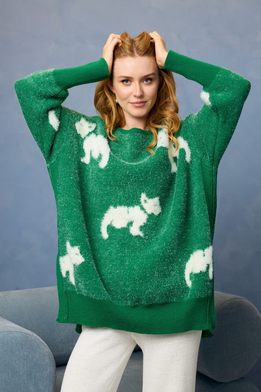 Whimsical Heart Sweater - Green