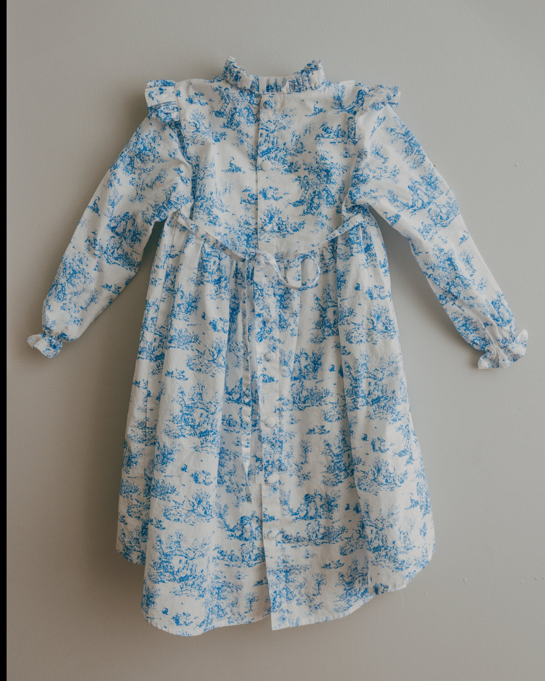 Aoki Dress-Blue Toile | Long Sleeve