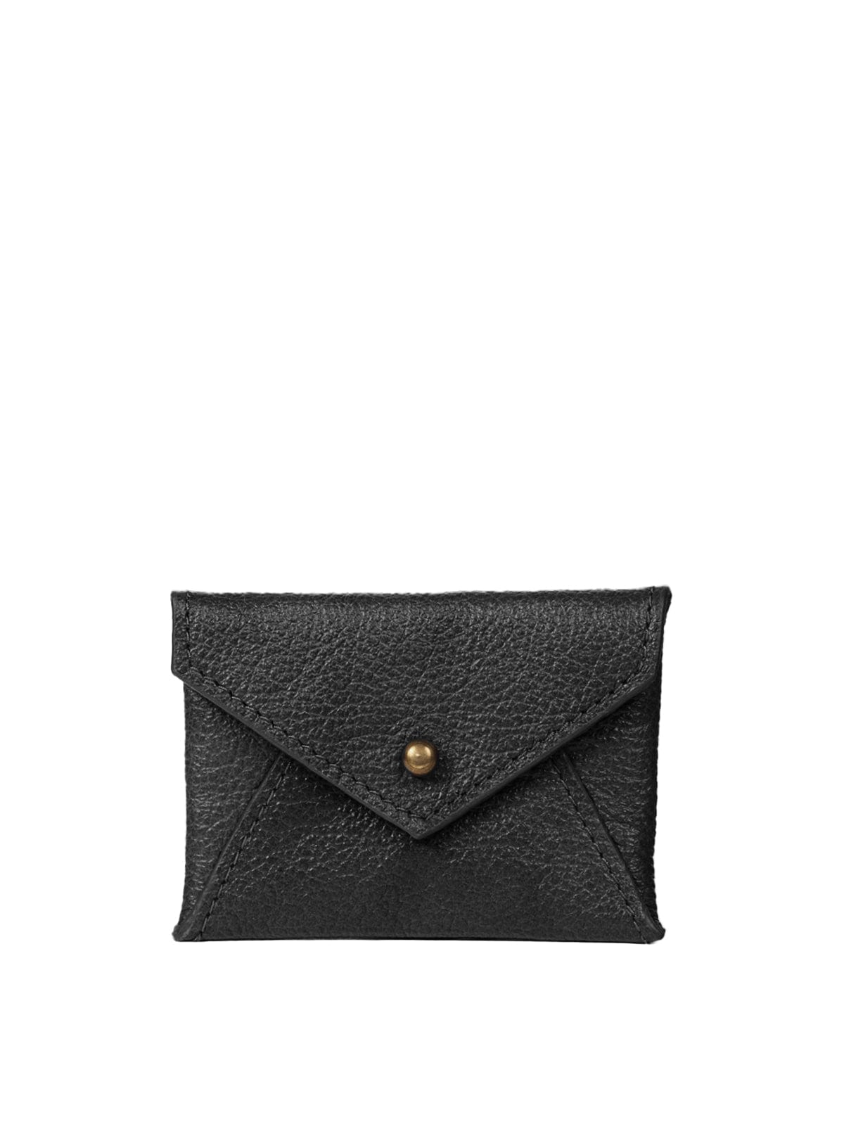multiple leather womens pouches held by model from spring and summer collection.