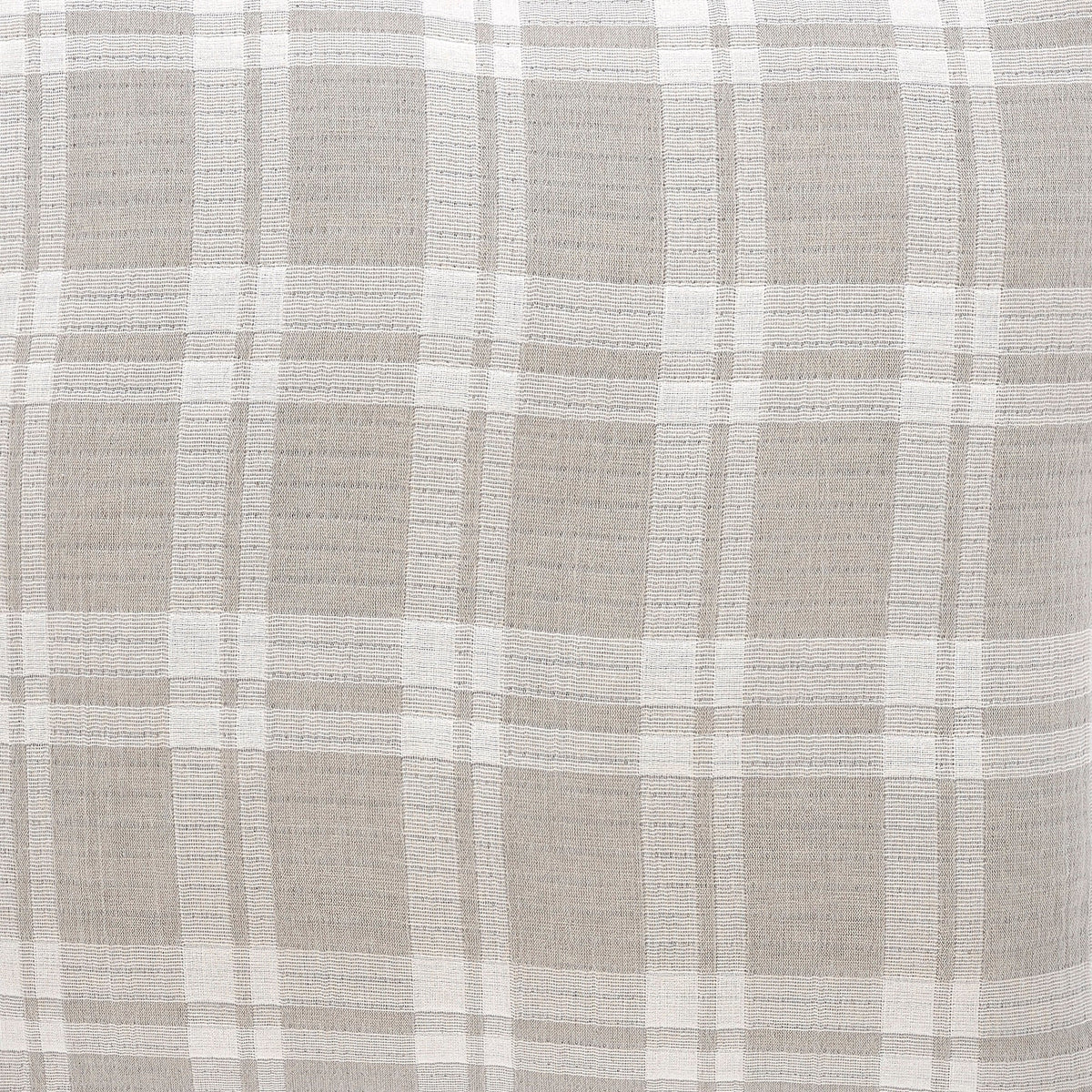 BT-120-11096_6|Close-up of a soft, woven beige and white plaid blanket, ideal for adding rustic charm and warmth to any room.