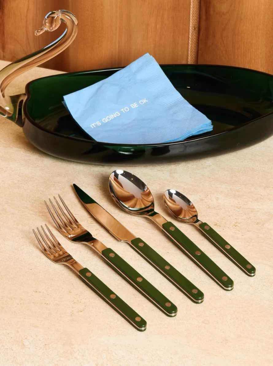 Set Of 10 Pcs French Dopamine Flatware - Bistrot Cutlery Silverware Set ( $3.99 Each ) - Set Of 10 Pcs French Dopamine Flatware-Orange - INSPECIAL HOME
