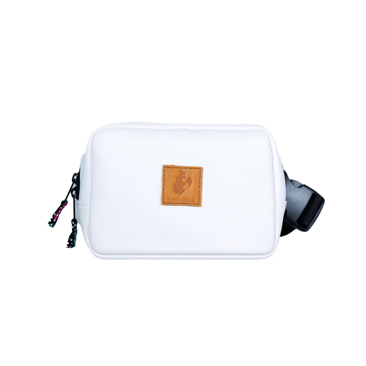 Vegan Leather Crossbody Belt Bag Ecodunia #color_white