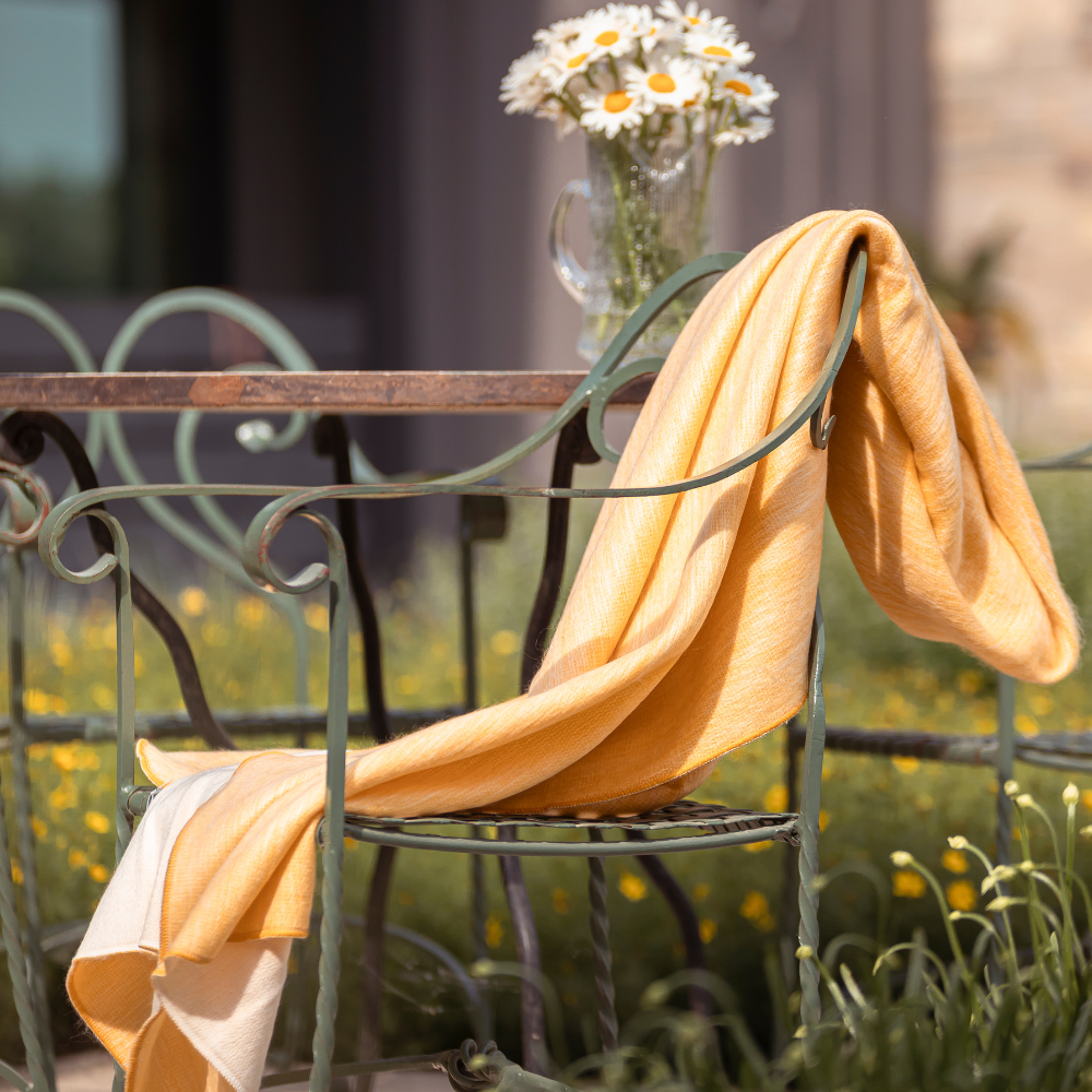 golden yellow throw blanket