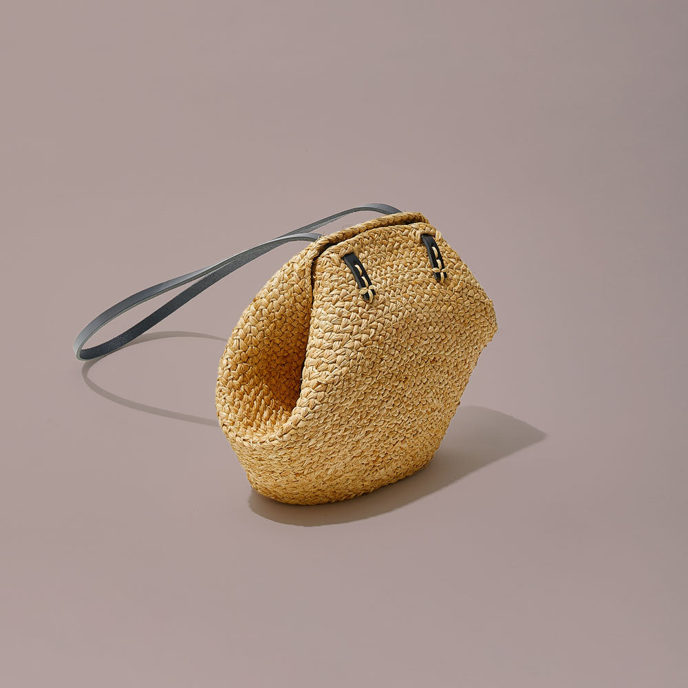 Mini Keza Braided Raffia Carryall - Thumbnail 4