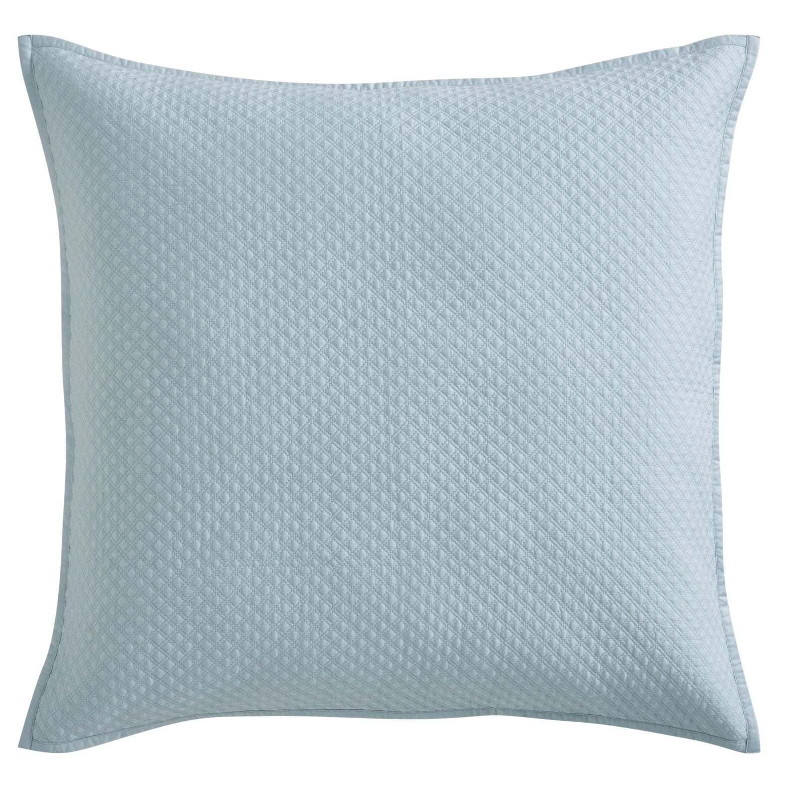 ES-252-2626_1|Light blue quilted coverlet sham with elegant diamond pattern. Perfect for adding a soft, textured layer to your bed.