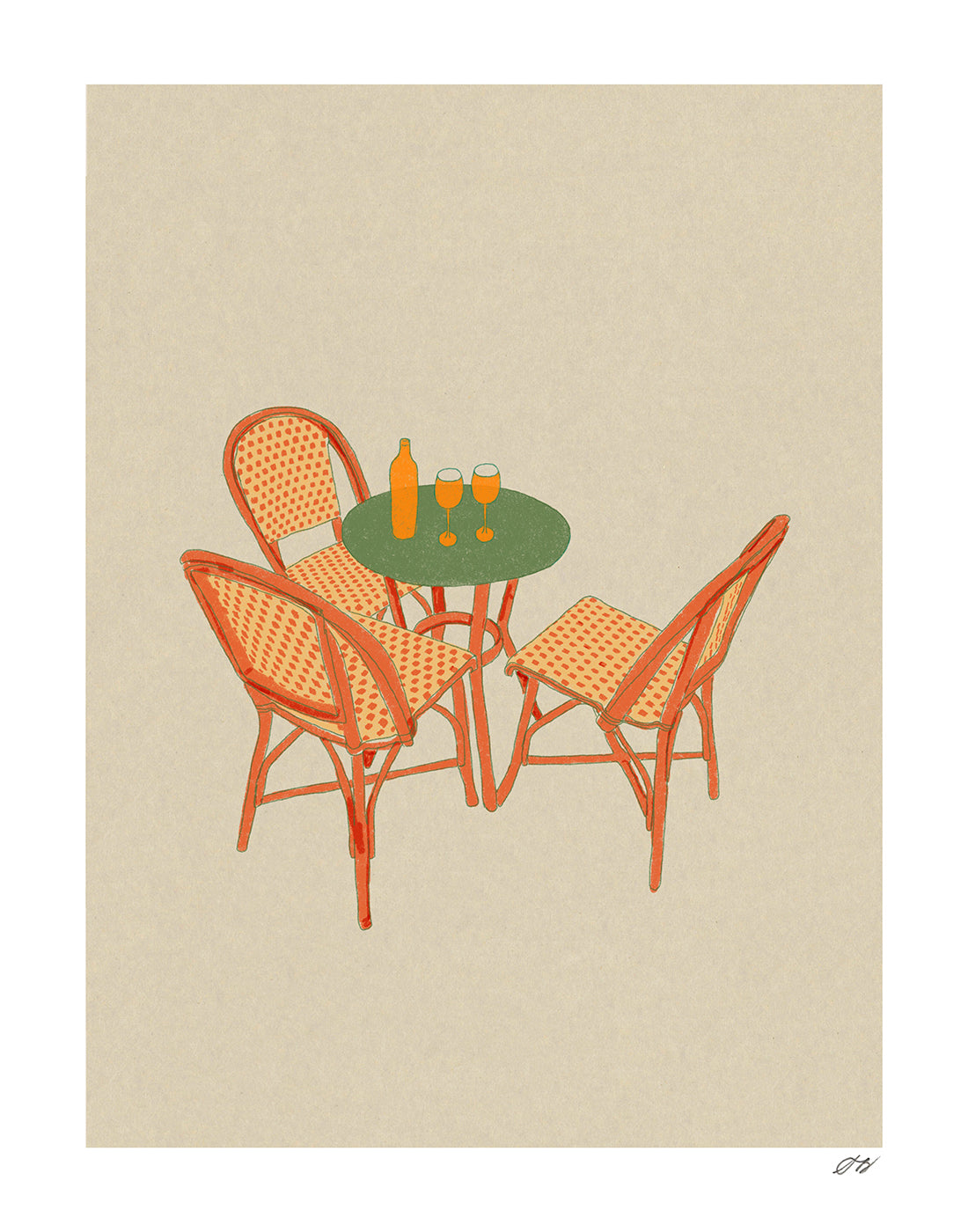 Bistro Table Print by Stephanie Browne