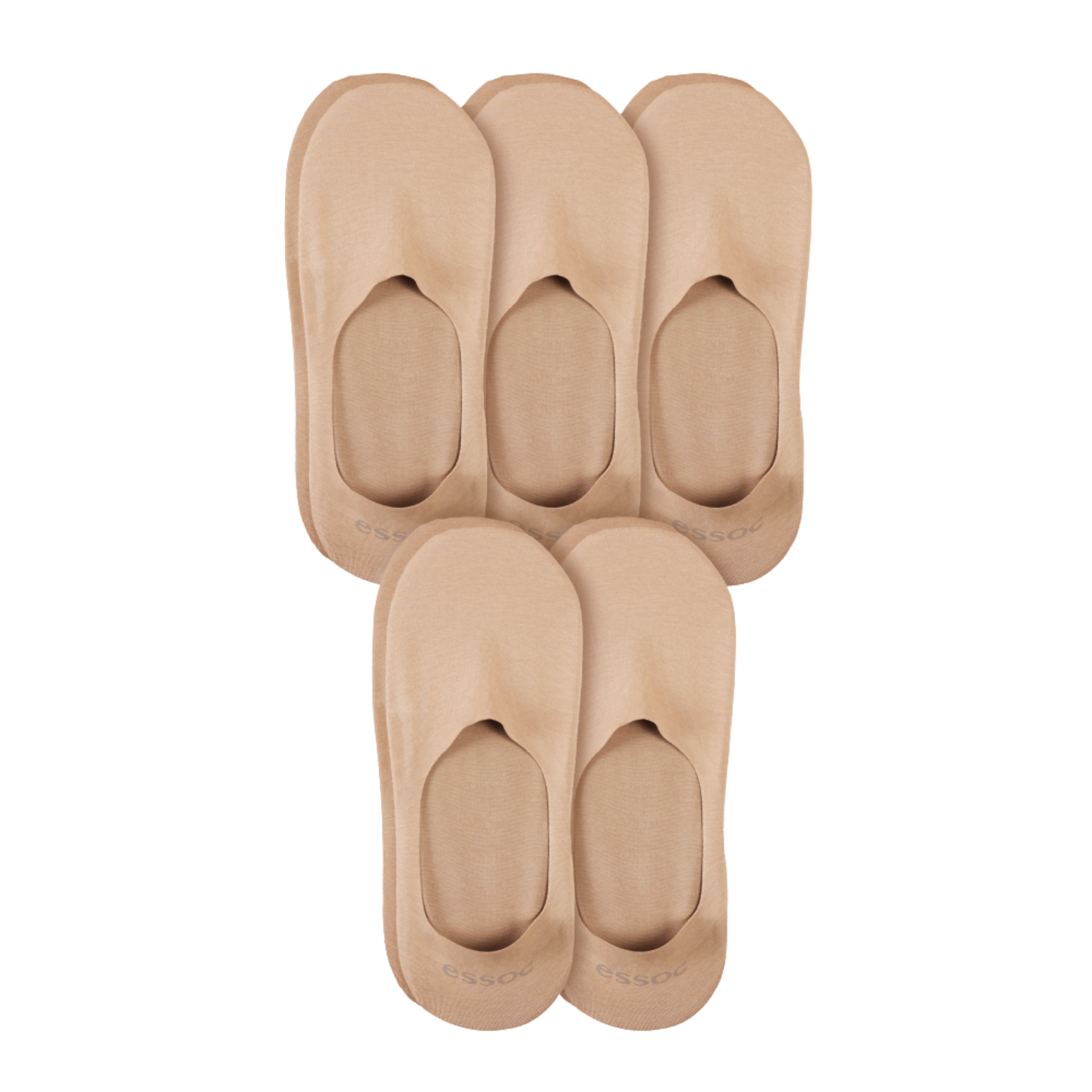 Unisex Cotton No Show Socks 5-Pack | Almond Beige