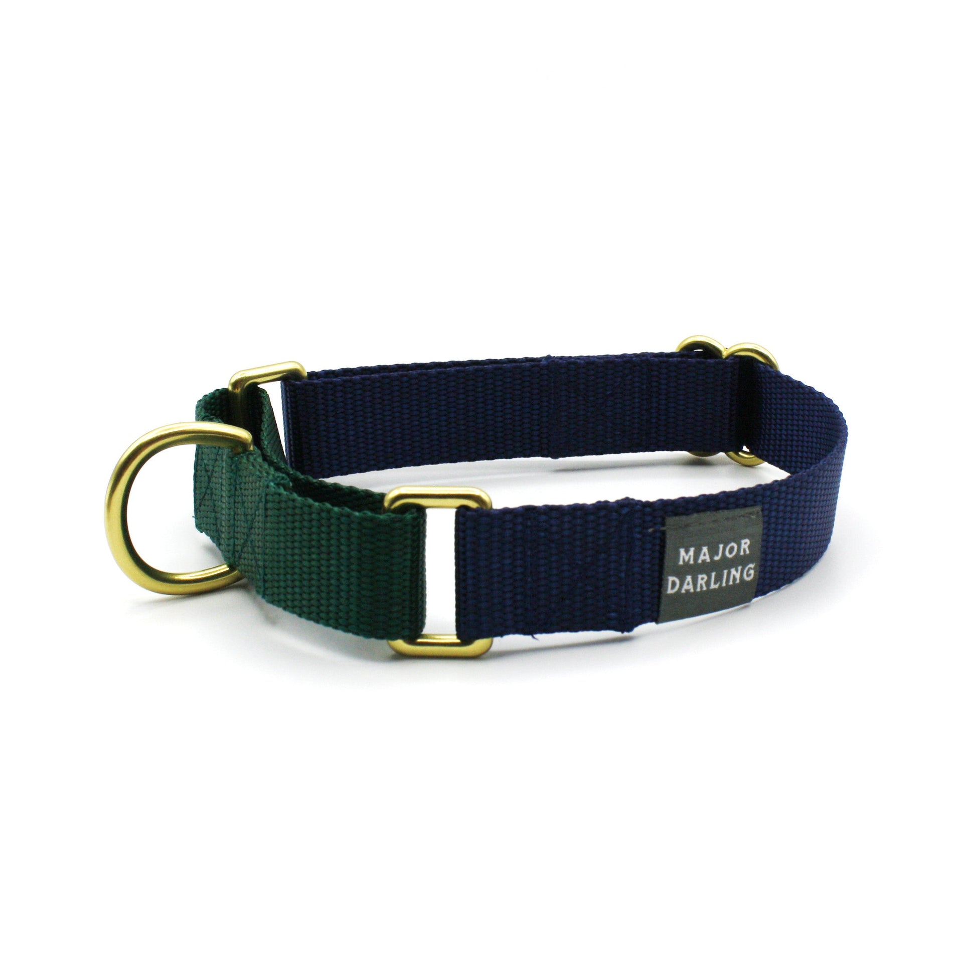 martingale collar / navy + forest - Major Darling