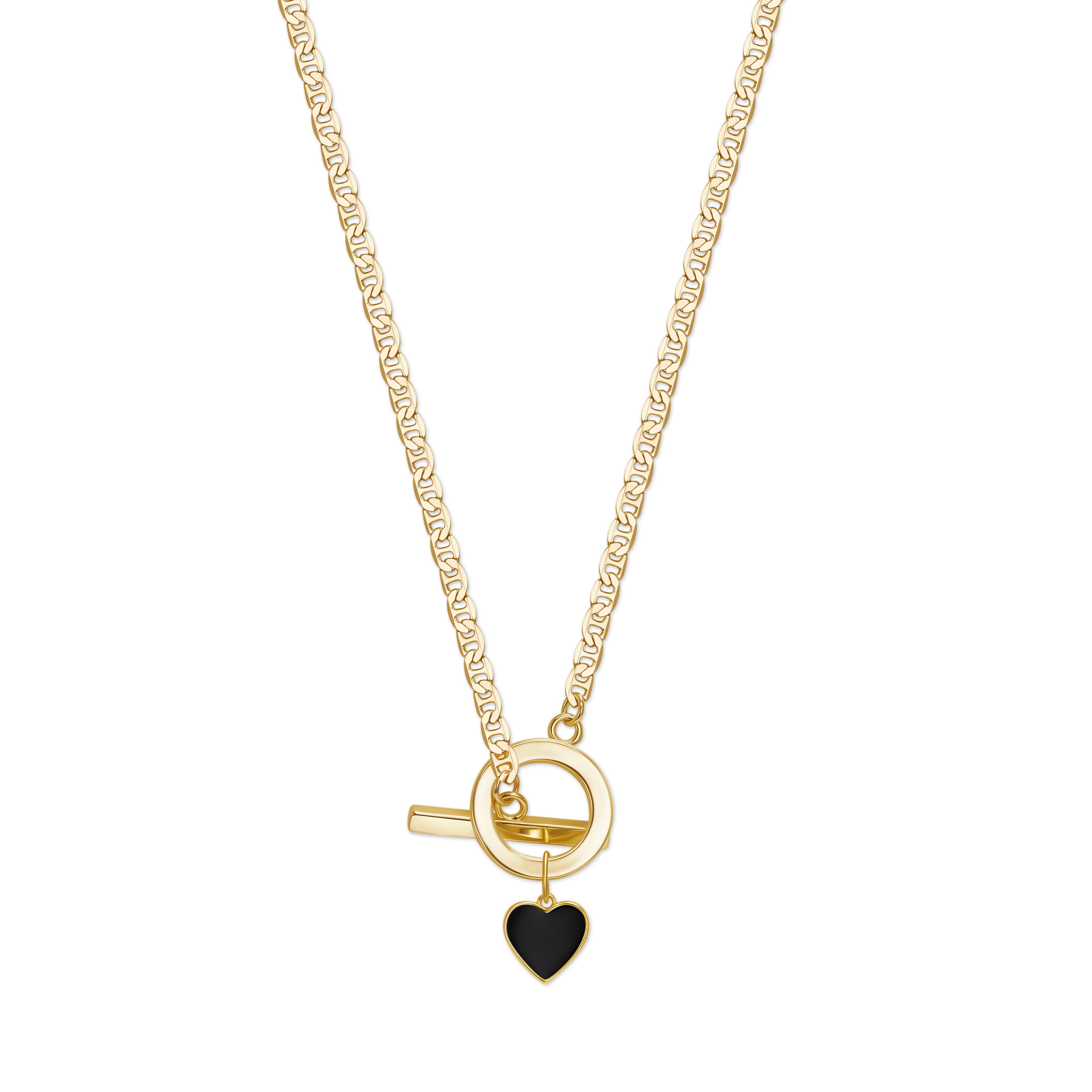 Gold Crush Black Charm Necklace