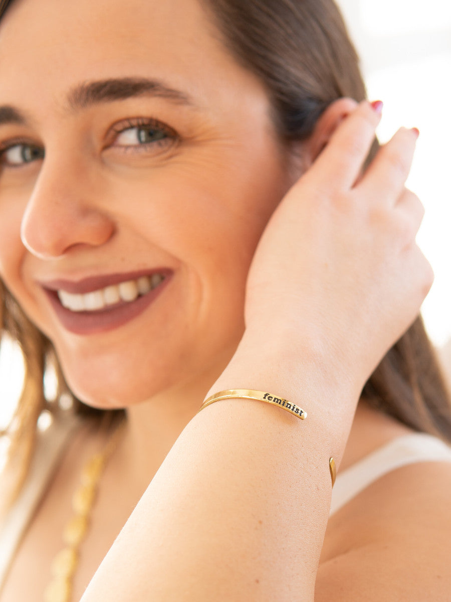 Subtle Brass Feminist Cuff | Fair Anita