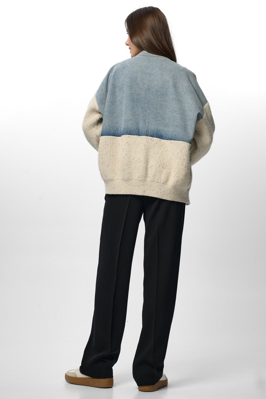 Denim and Grey Combo Jacket - Denim