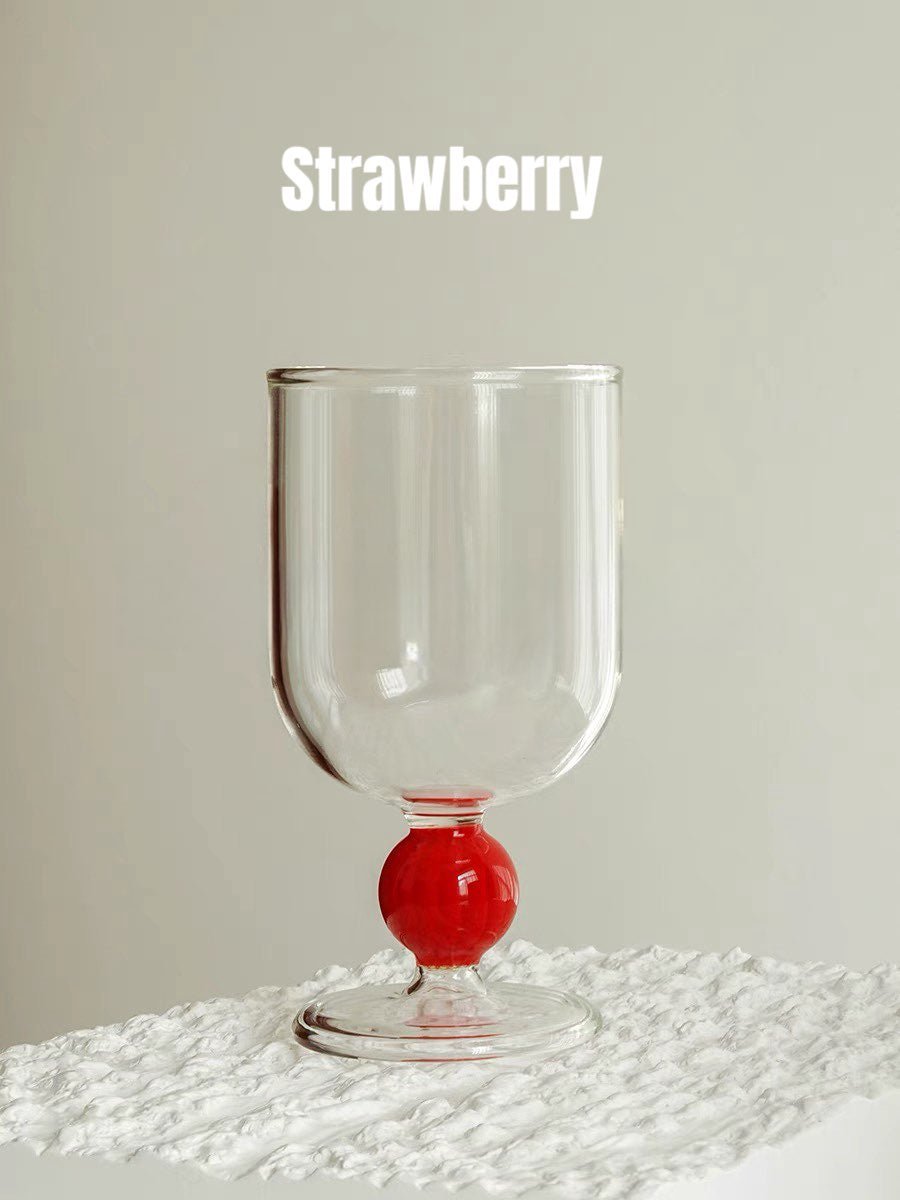 Gumballs Wine Glass - Eclectic Whimsical Coloured Cocktail Glasses - Stemware - Gumballs Wine Glass - Strawberry - INSPECIAL HOME
