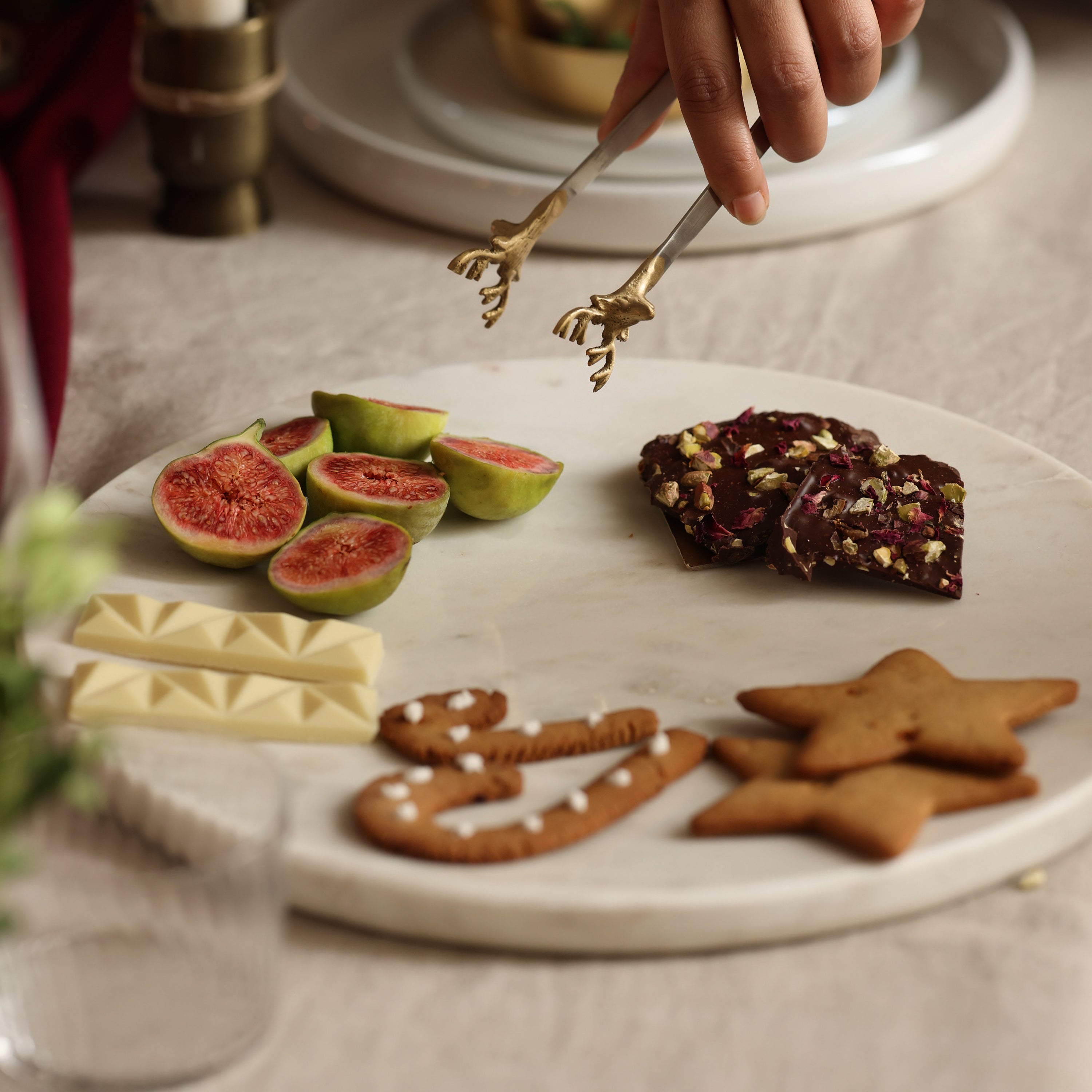 Fleck White Marble Platter - Thumbnail 4