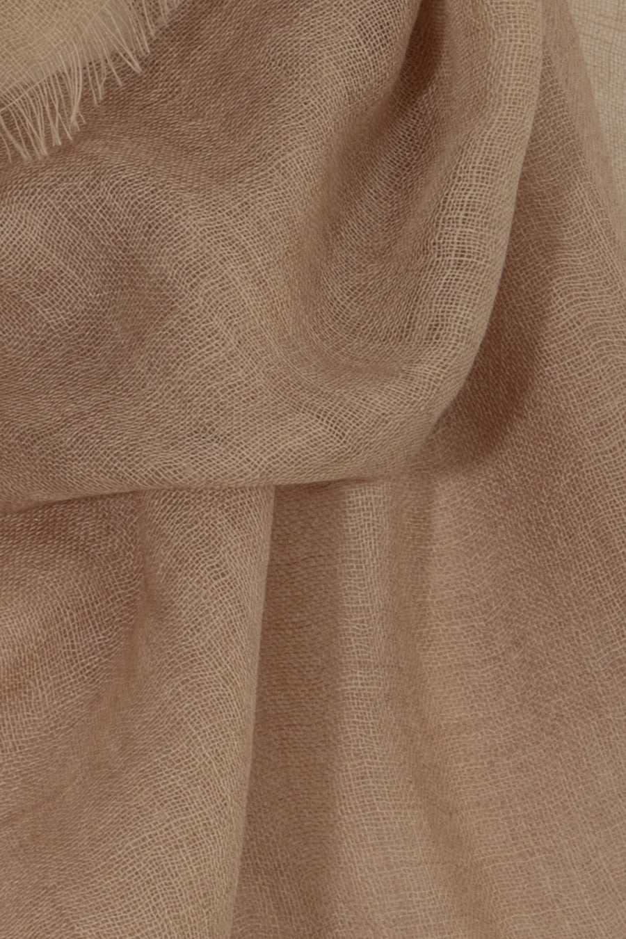 Woolen Fringe Scarf - Tan
