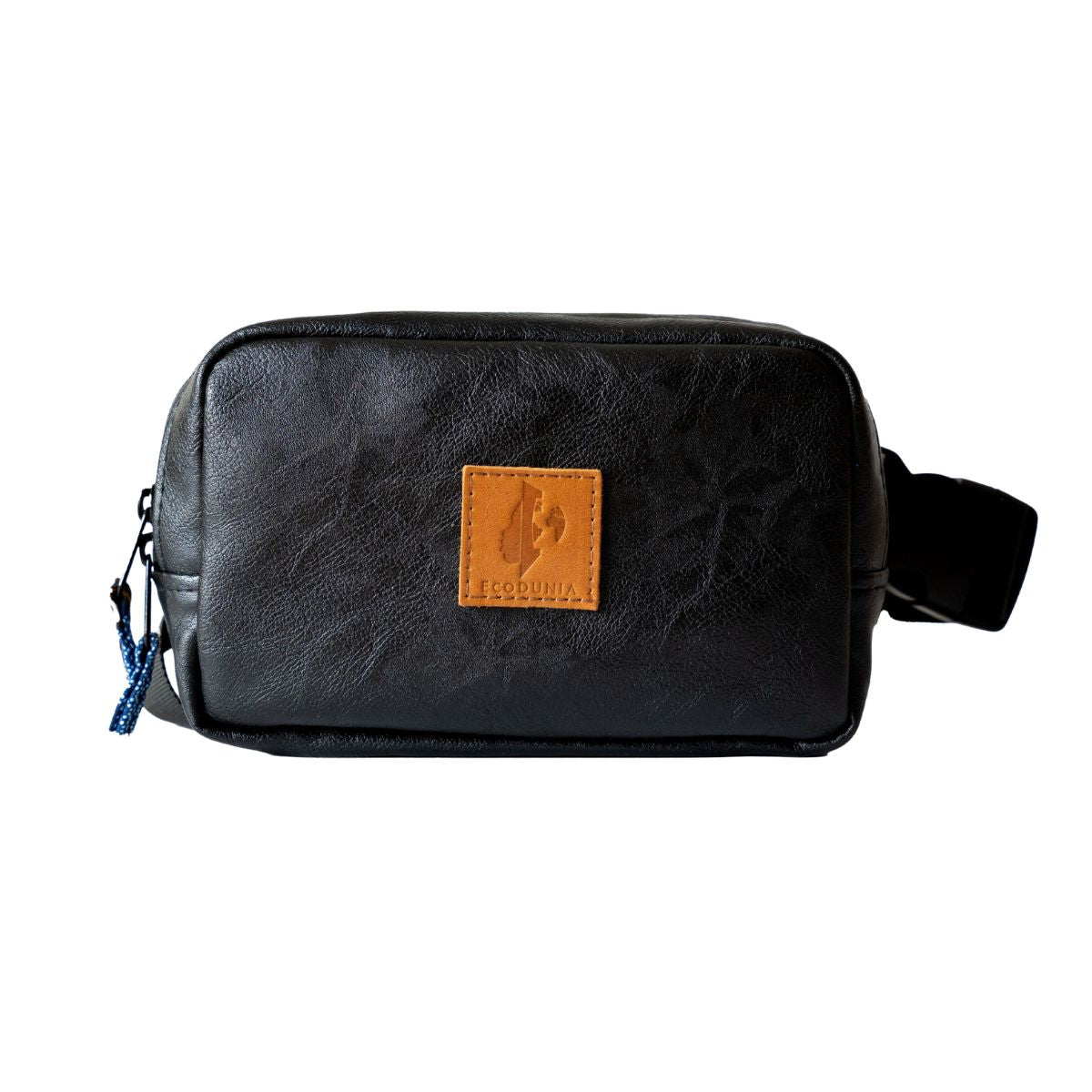 Vegan Leather Crossbody Belt Bag Ecodunia #color_black