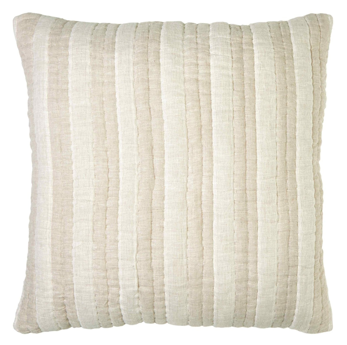 ES-318-2626_1|Warm beige quilted sham with prominent vertical striped pattern. A cozy and inviting addition for your bedroom decor.