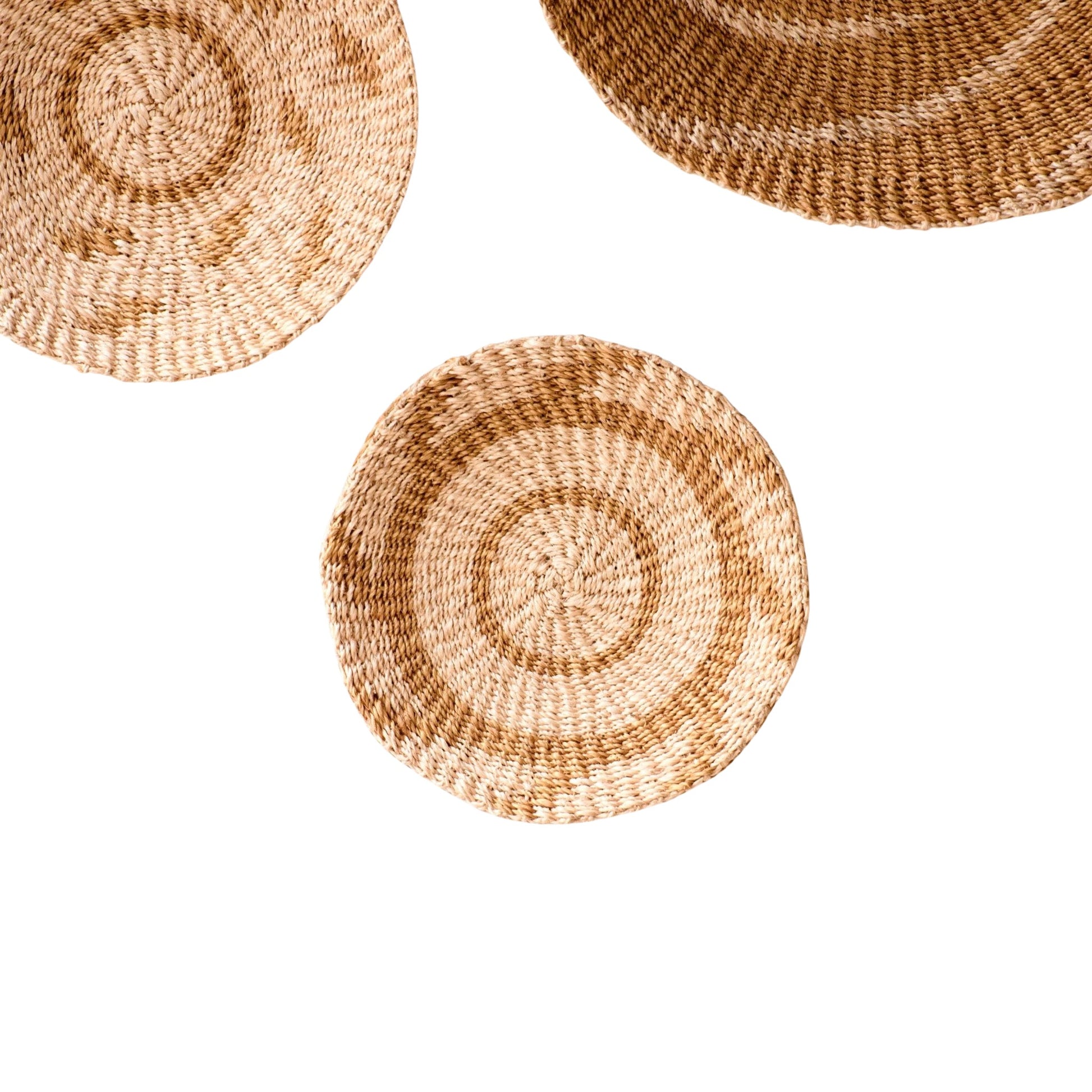 Wall Baskets - Natural + Brown Wall Baskets, Small - Round Wall Baskets | LIKHÂ - LIKHÂ