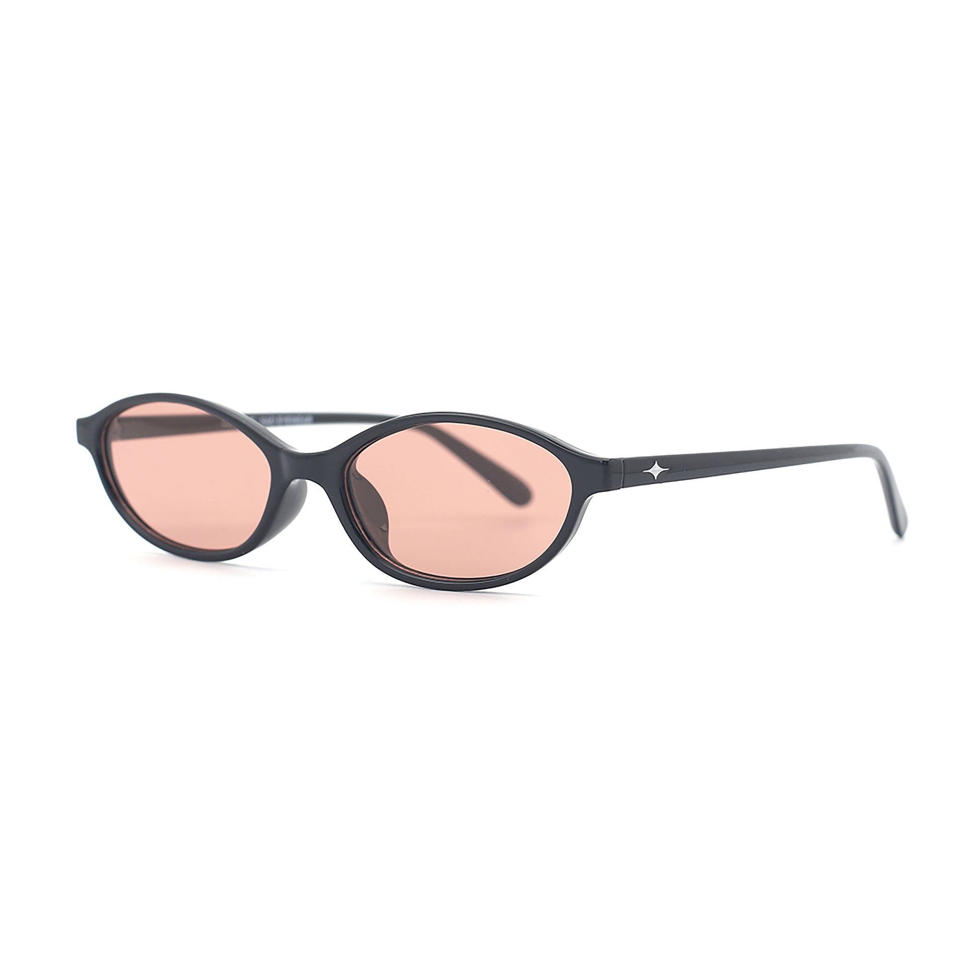 SAD Eyewear Celeste oval sunglasses in black with polarized bronze UV protection lenses