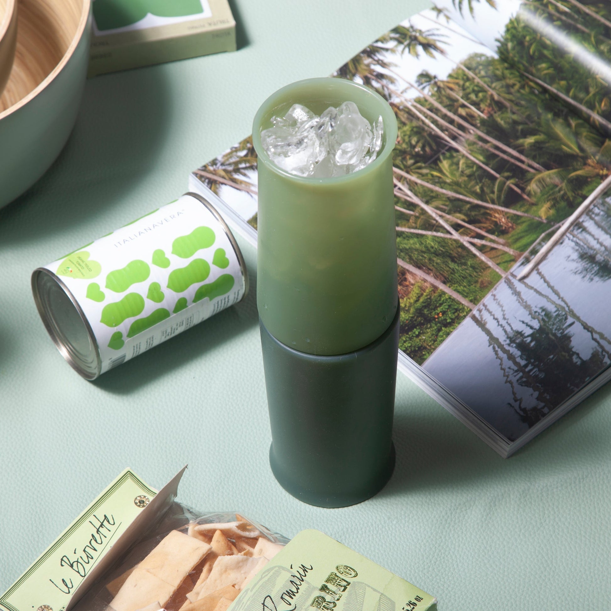 sage + olive | stegg | silicone unbreakable highball glasses - porter green | style + sustainability