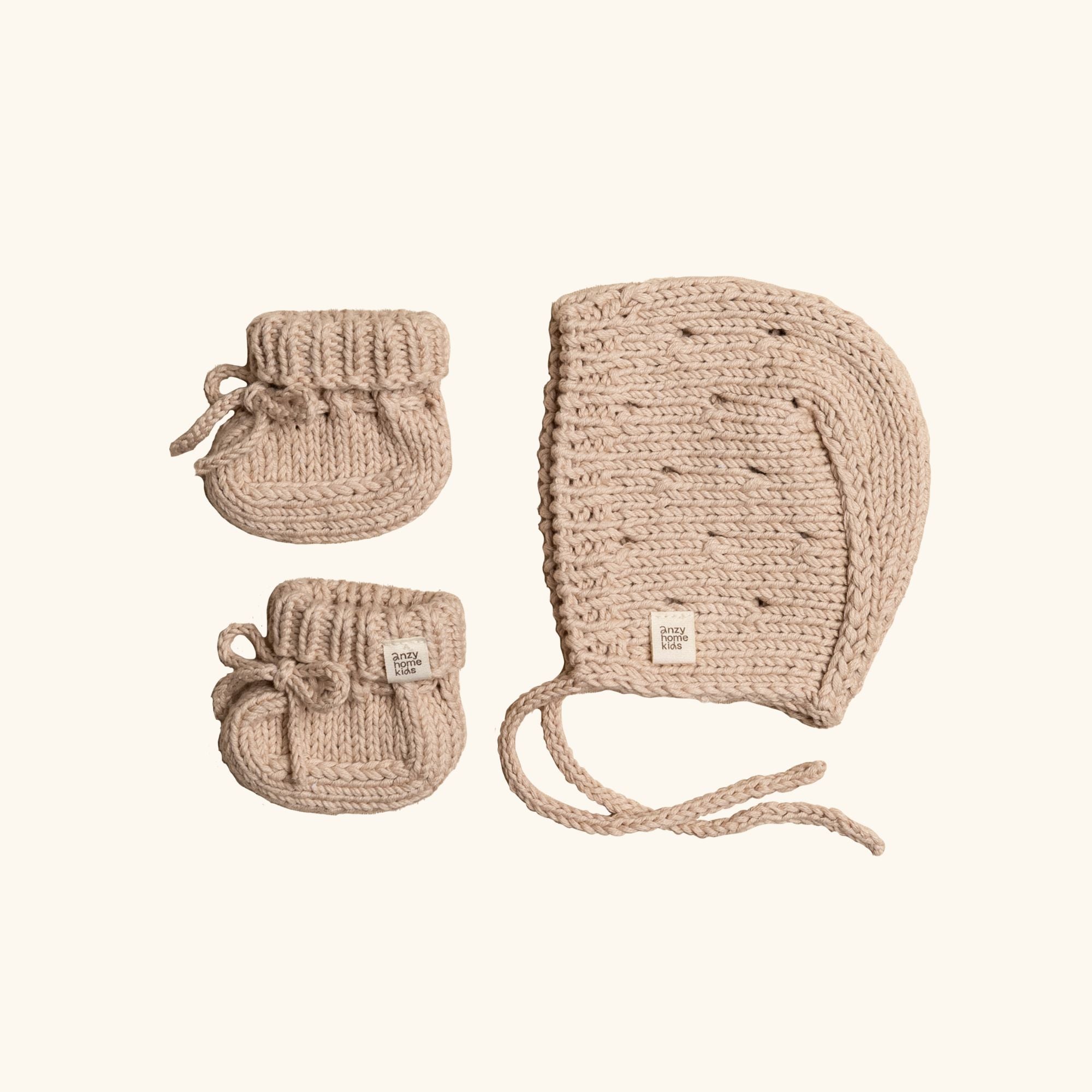 Bonnet & Booties Set Pointelle