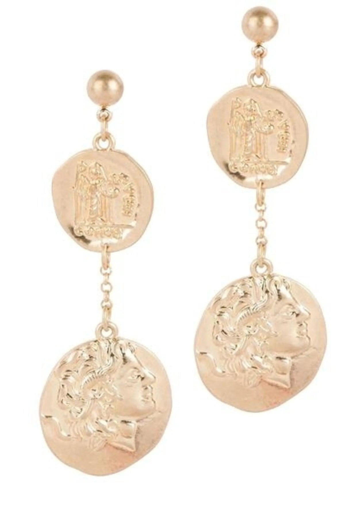 Coin Necklace and Earring Gift Set Gold