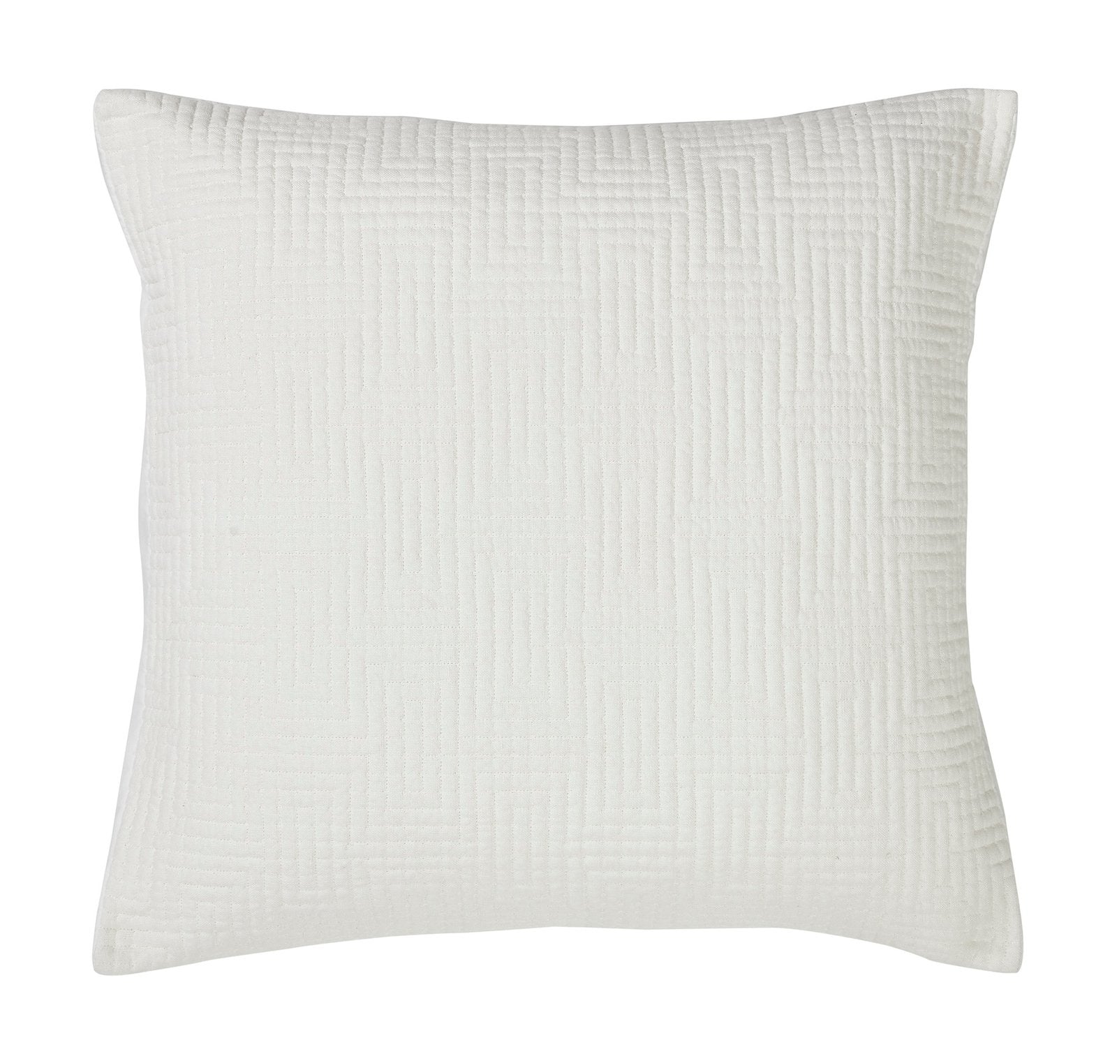 ES-199-2626_1|Artistic white coverlet with an intricate labyrinth-style quilting pattern, adding unique visual interest and elegance.