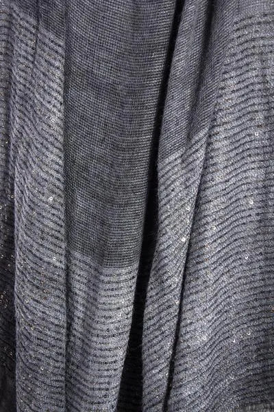 Sequin Oversized Scarf - Gunmetal