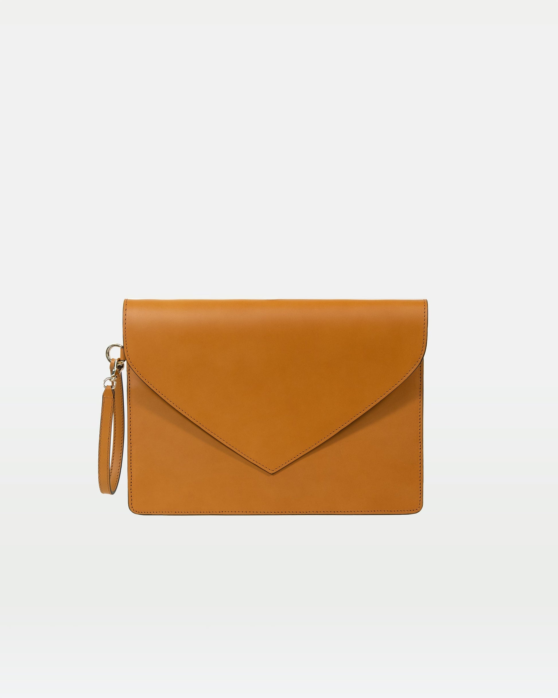 MODHER Envelope Clutch in Yellow malto vegetable tanned leather#color_yellow-malto