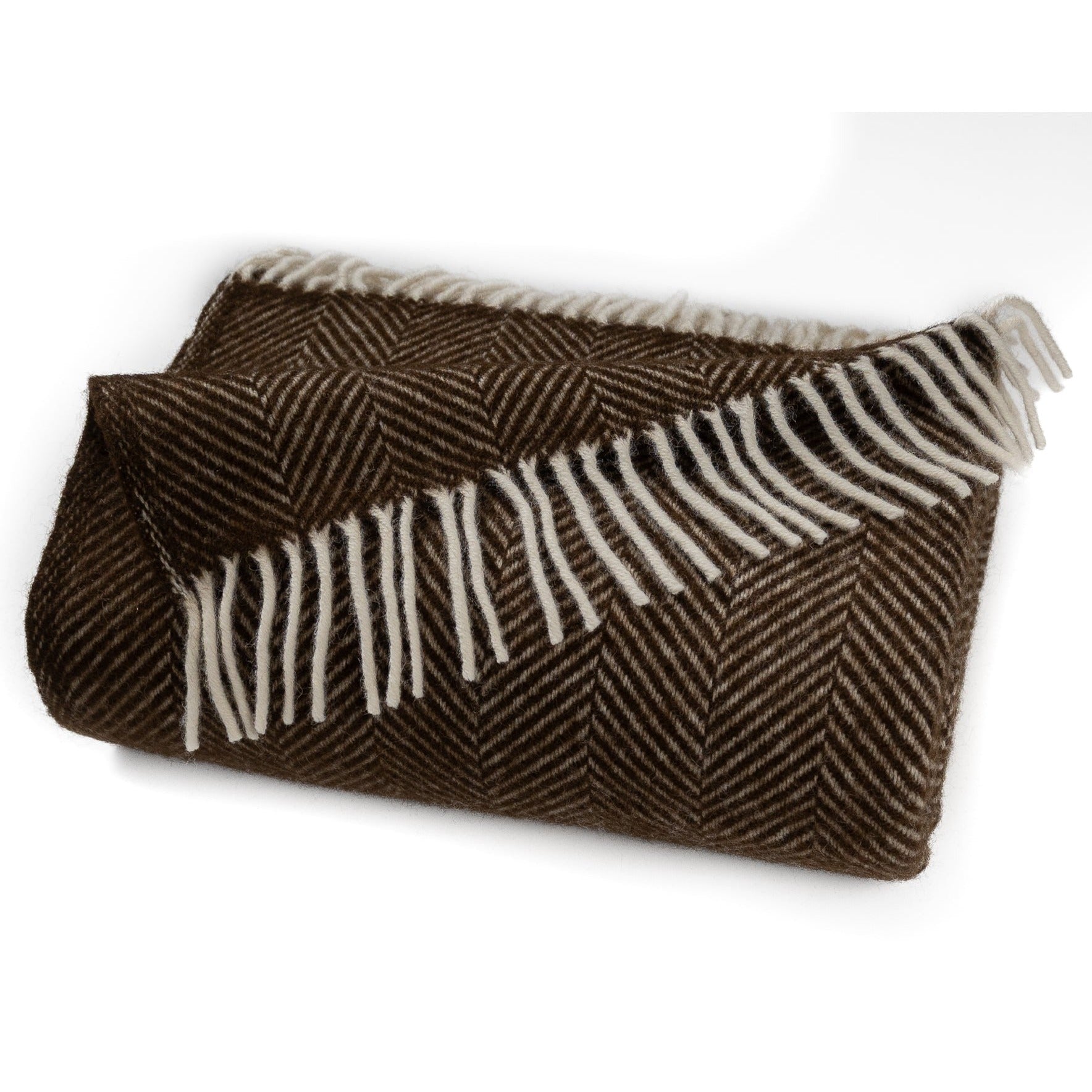 Highland Tweeds Herringbone Pure New Wool Throw ~ Vanilla Bean ~-Throws and Blankets-[bar code]-Prince of Scots