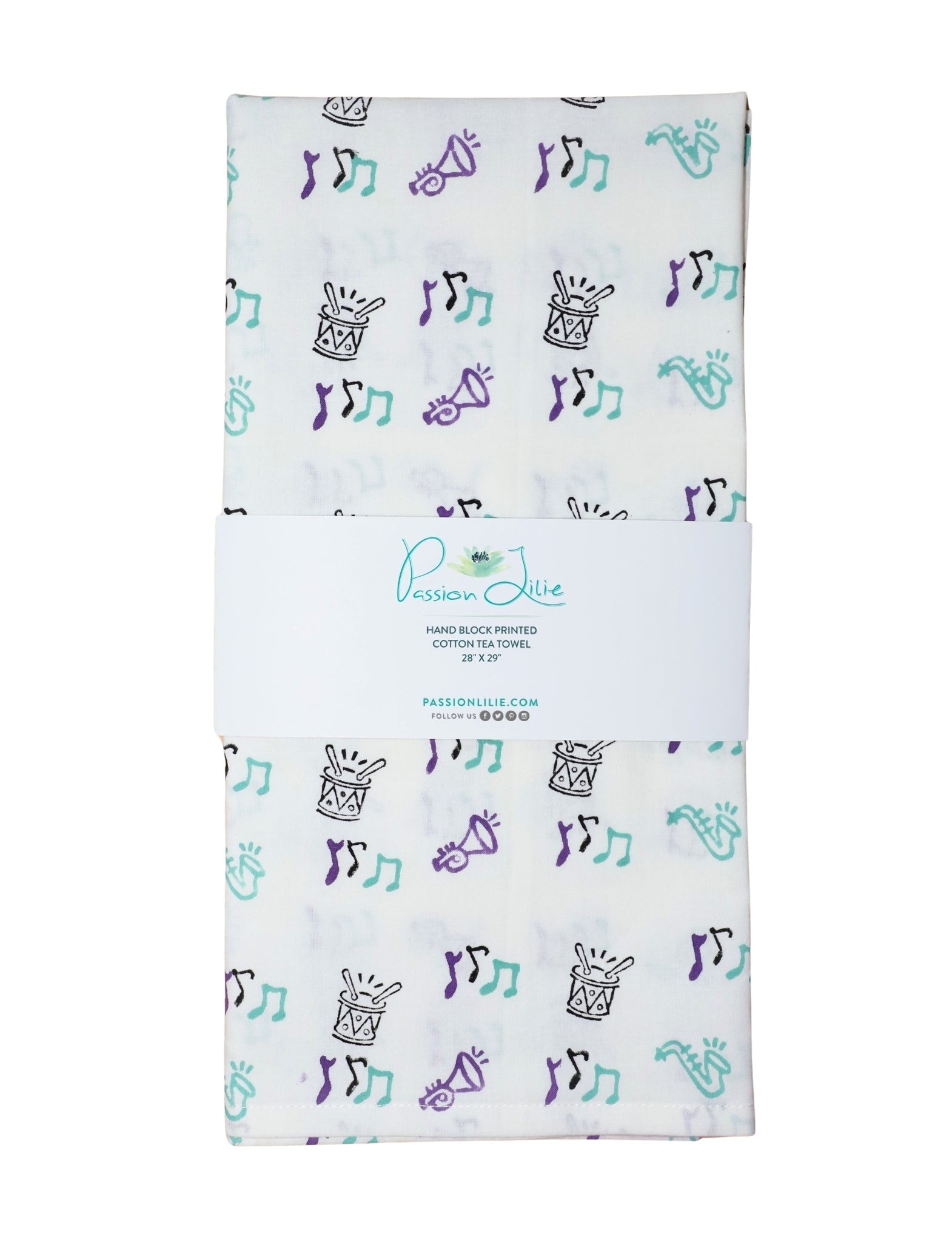 Second Line Cotton Tea Towel - Passion Lilie