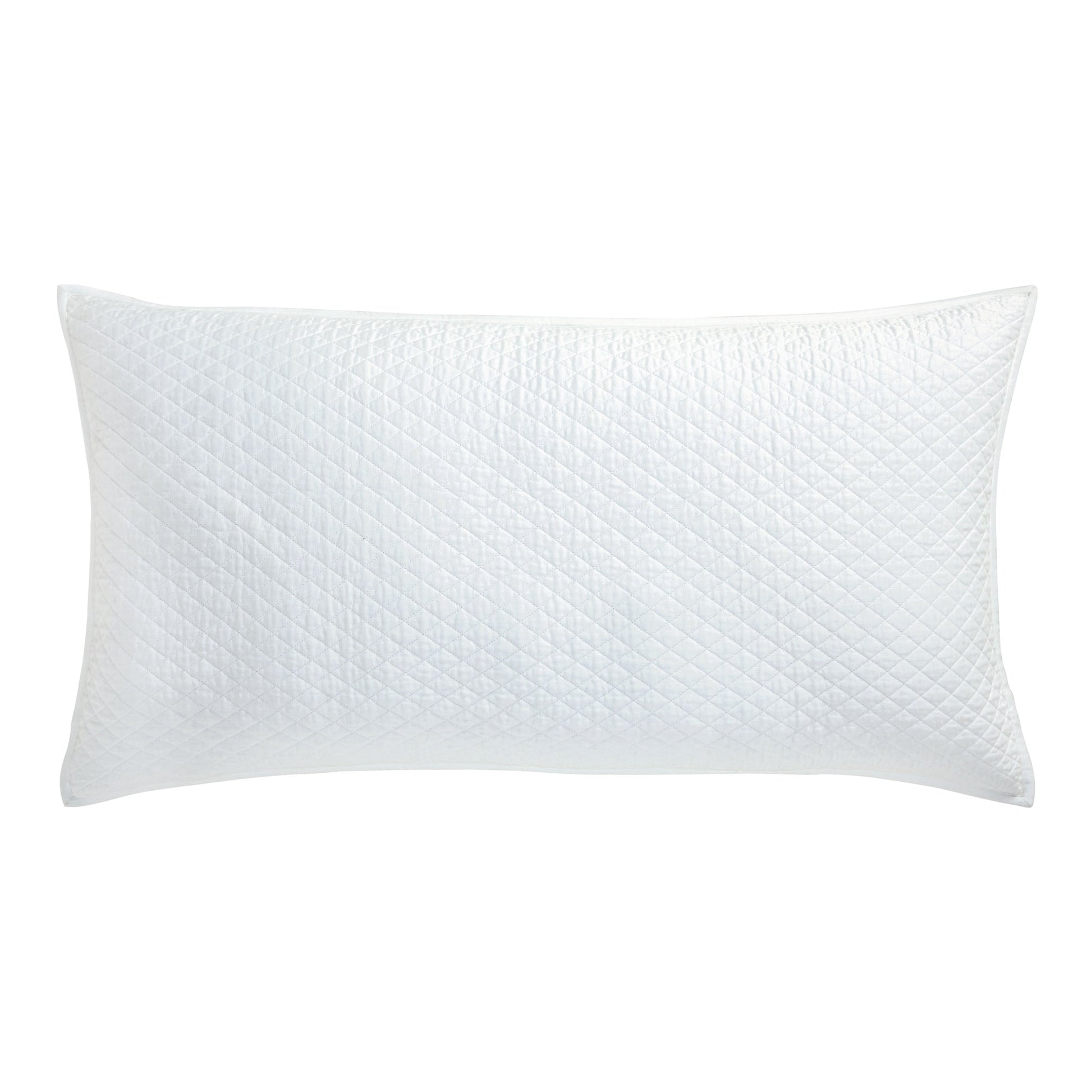 KS-264-2036_1|White quilted coverlet featuring a delicate diamond pattern, ideal for a fresh, classic bedroom aesthetic.